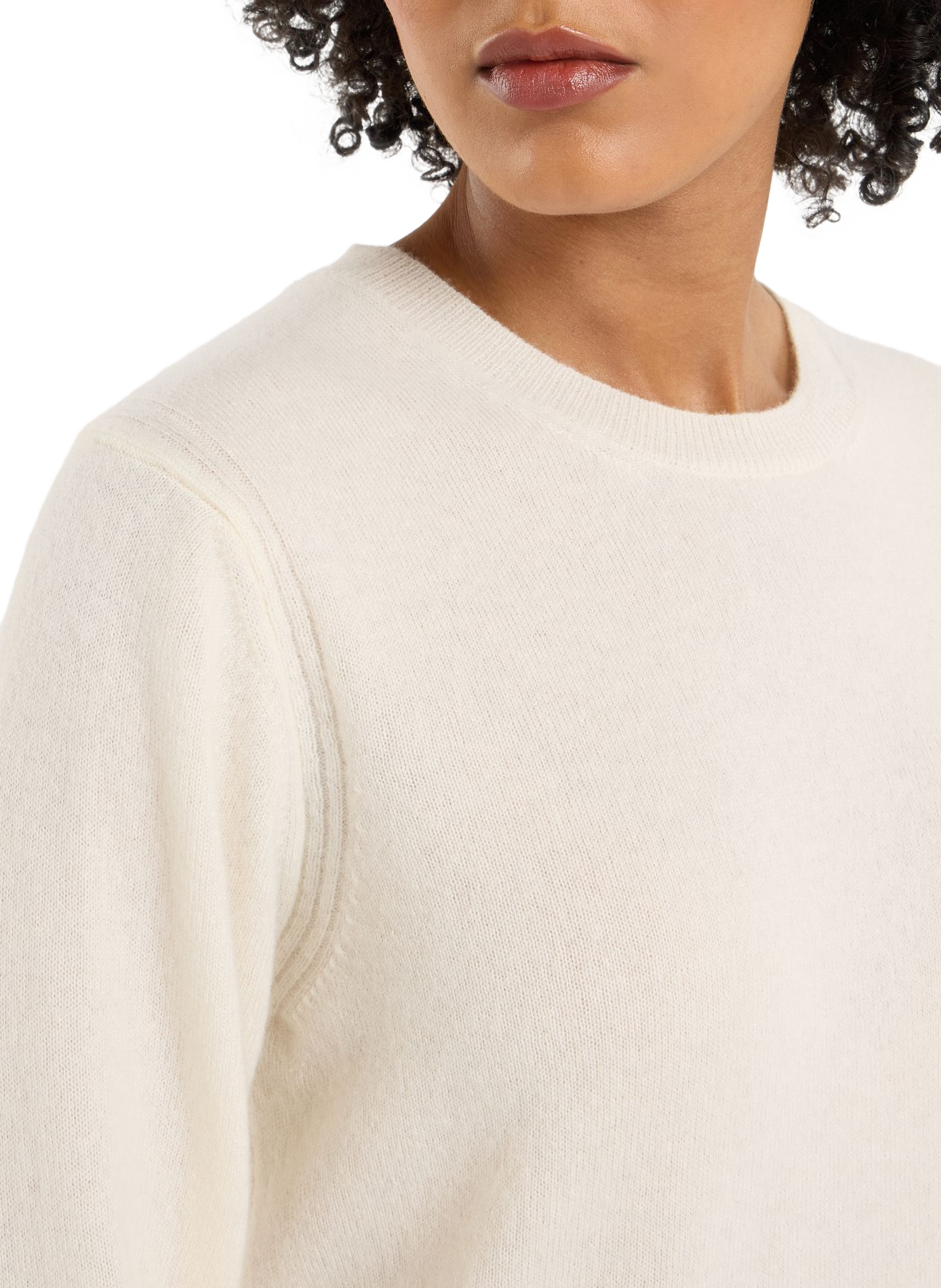 Einfarbiges Wollpullover mit Rundhalsausschnitt SAISON 1865 Beige