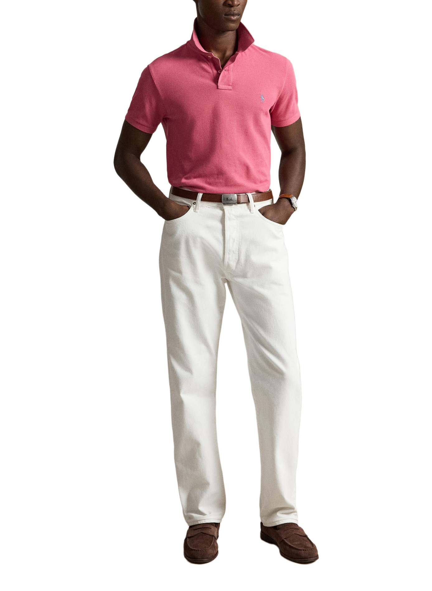 Polo droit en piqué de coton POLO RALPH LAUREN Rose