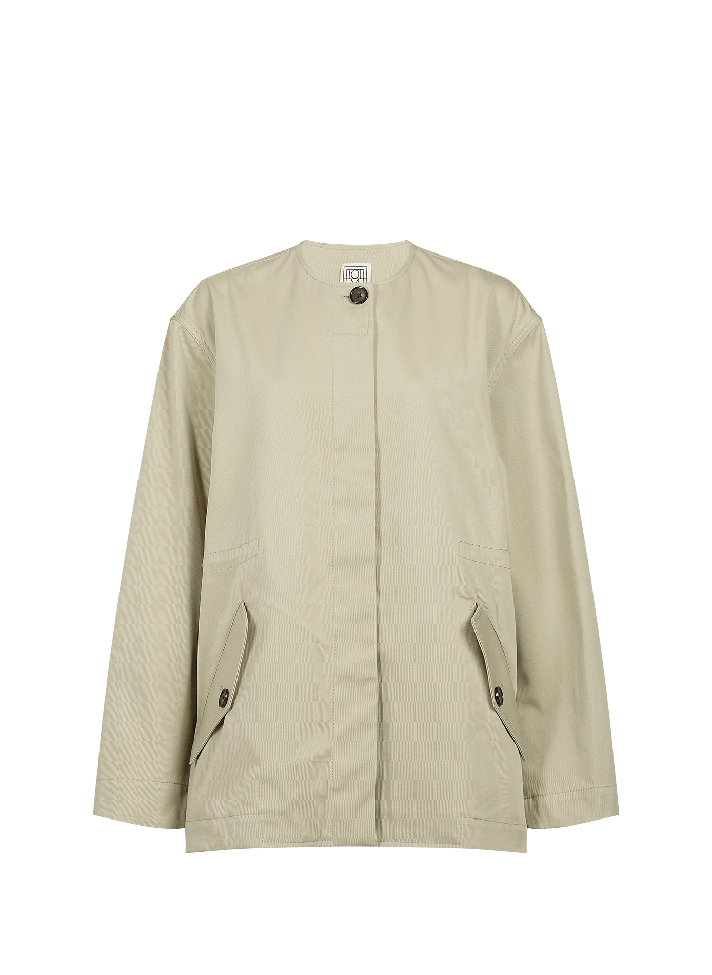 Veste à col rond en sergé de coton biologique TOTEME Beige