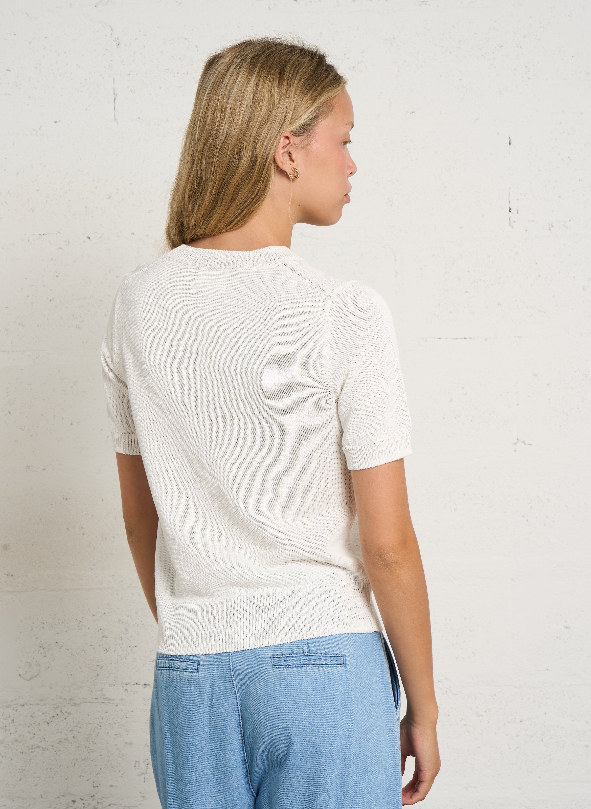 Maison 123 Maison 123 T-shirt col rond en coton mélan...