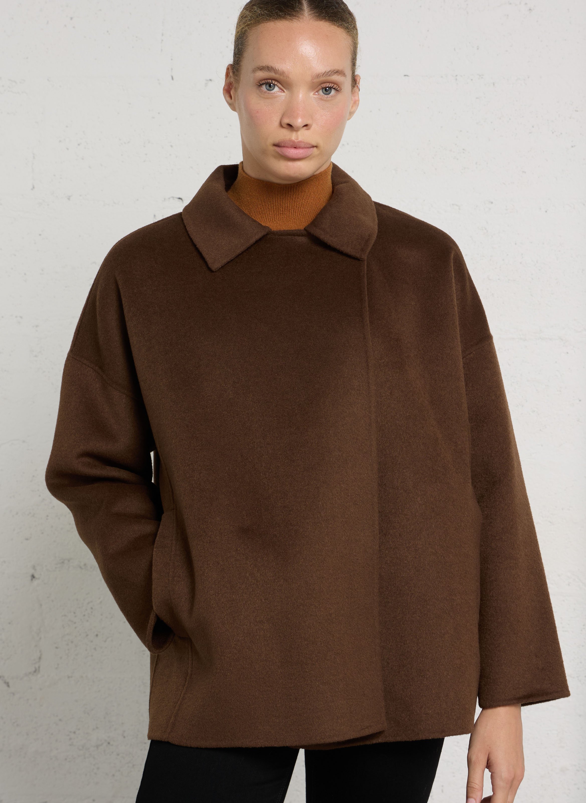 Blouson ample en laine mélangée cyrile MAISON 123 Marron