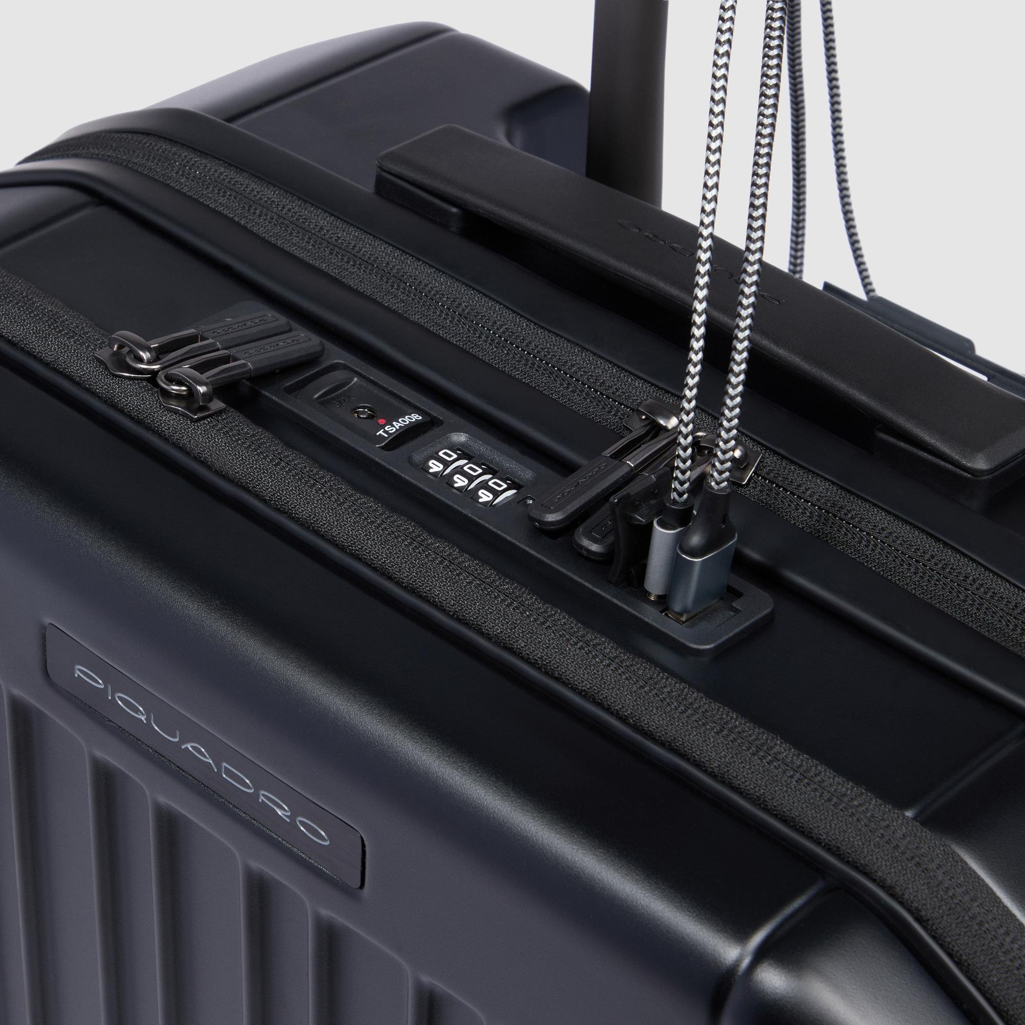 Trolley laptoptas 15,6" PIQUADRO Zwart