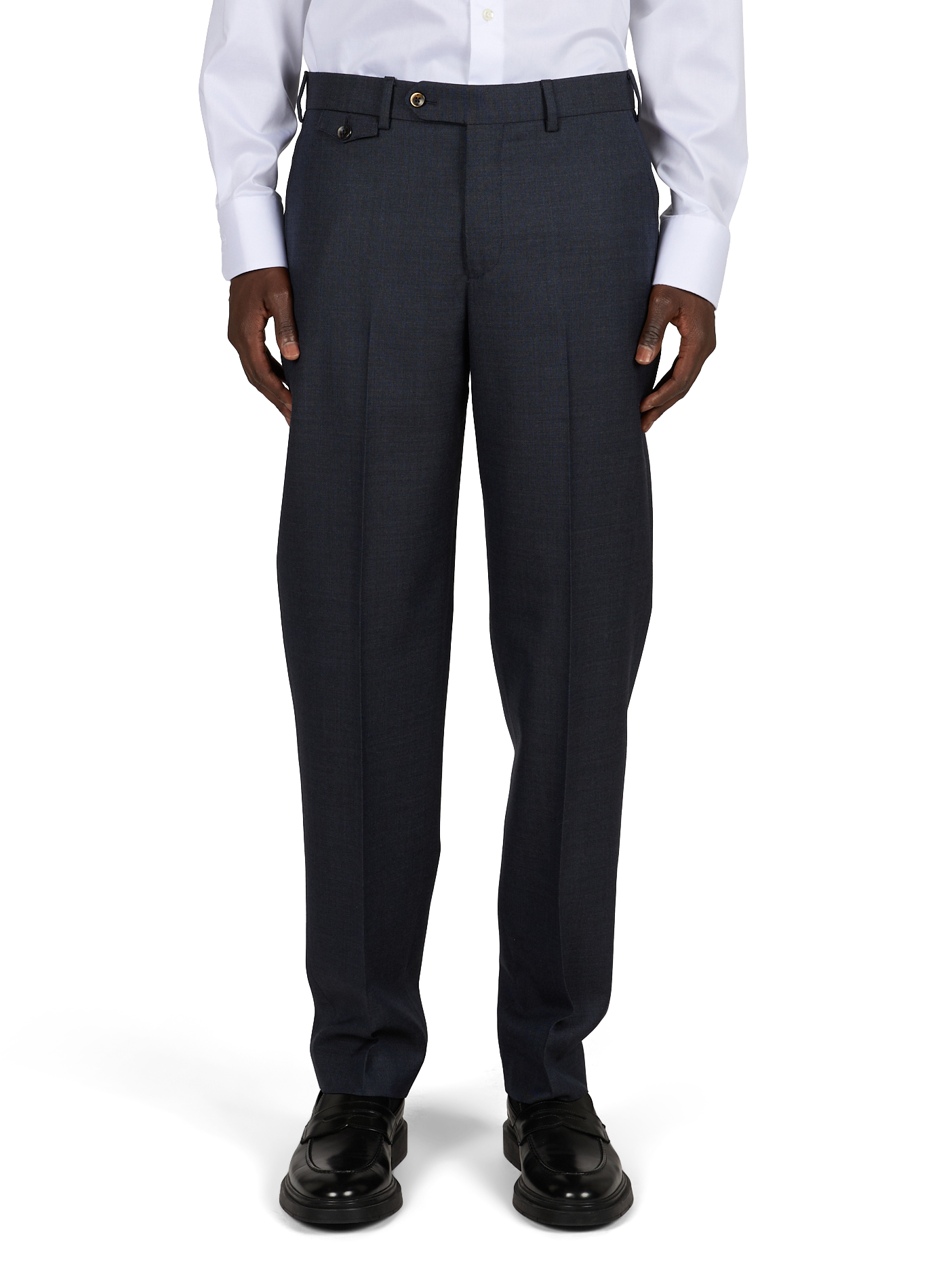 Pantaloni a pieghe in lana vergine PT01 Blu