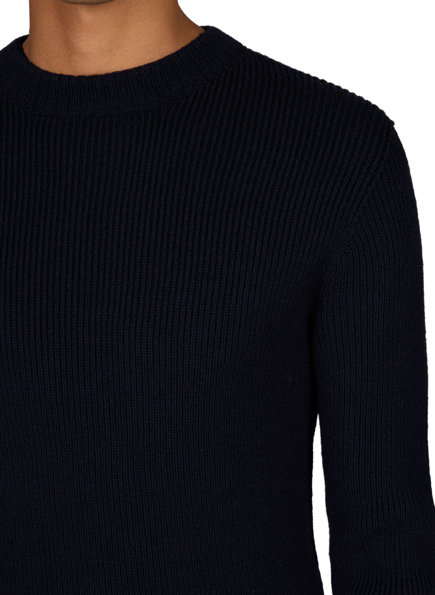 Ribbed Wool Chevrets Pullover CÉZEMBRE Blue