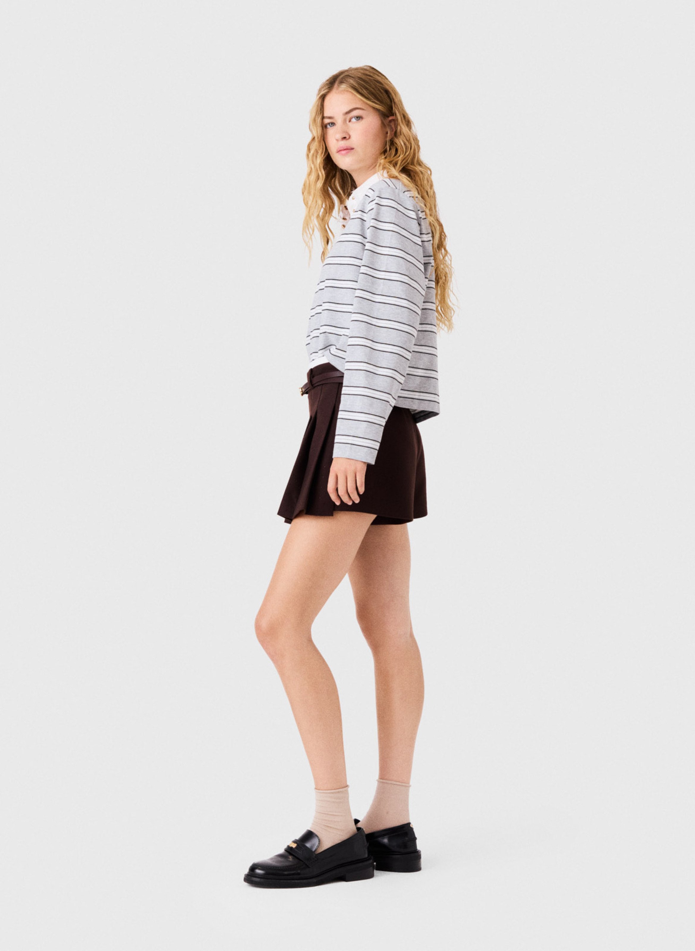 Polo oversize en coton mélangé MAJE Gris