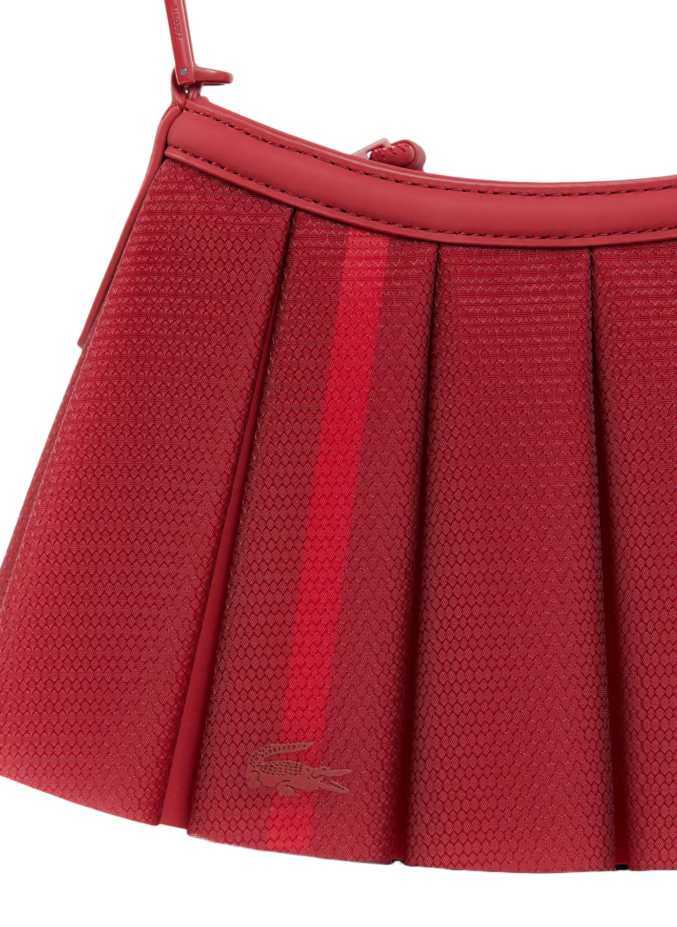 Small Lenglen handbag in mesh leather LACOSTE Red