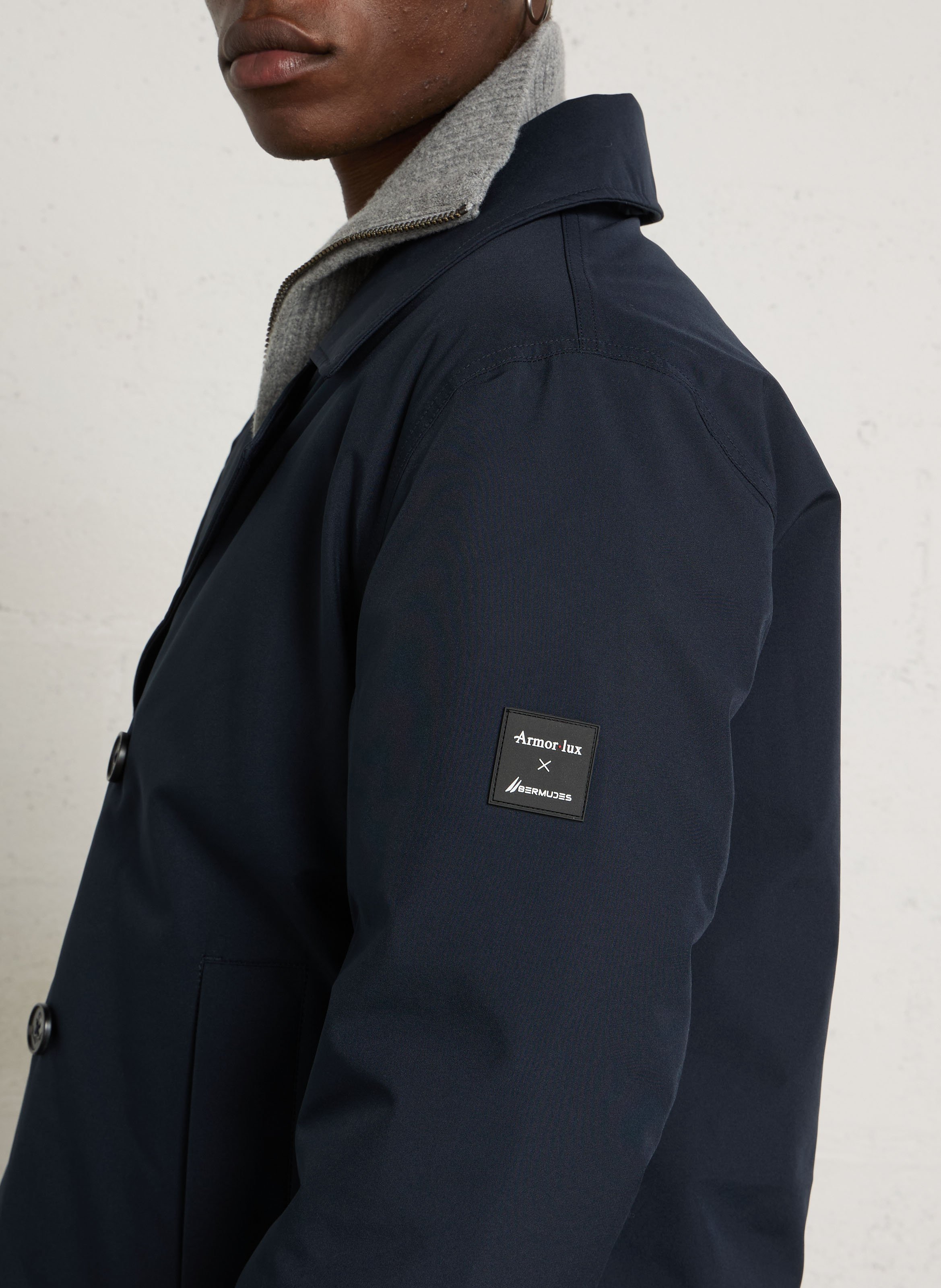 Manteau à double boutonnage uni ARMOR-LUX Bleu