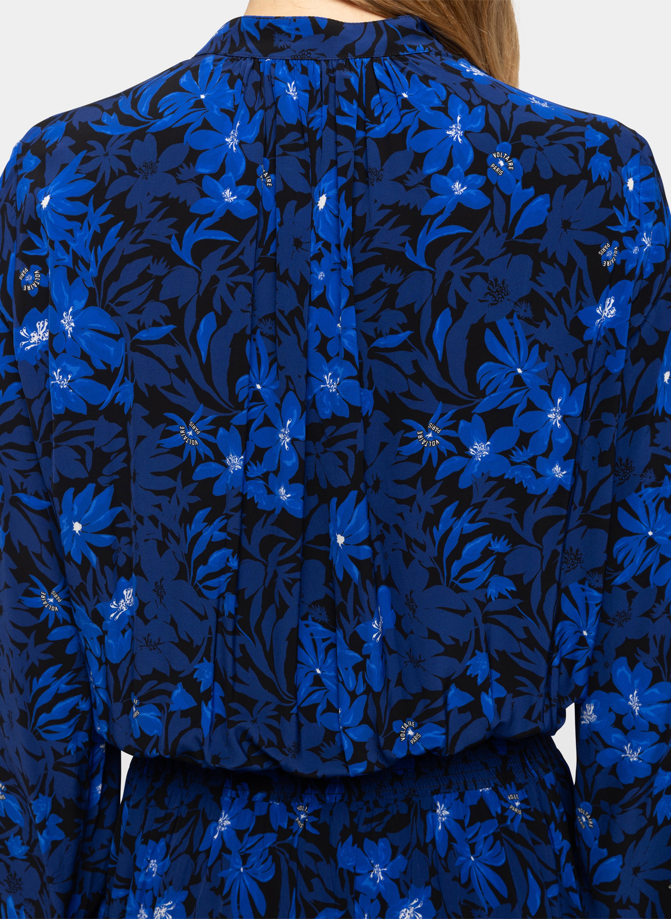 Robe longue ample imprimée rayado ZADIG&VOLTAIRE Bleu