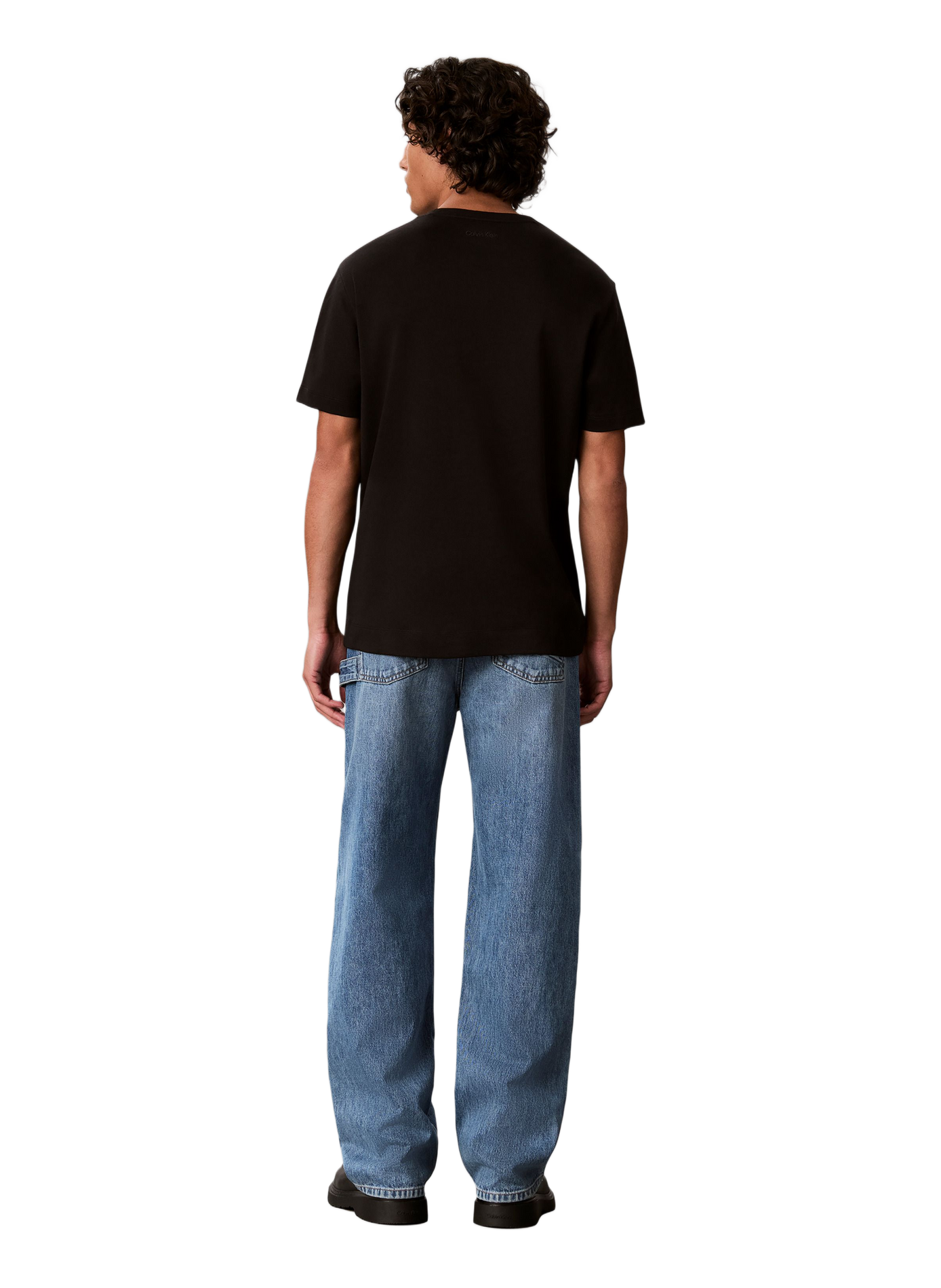 T-shirt droit en coton CALVIN KLEIN Noir