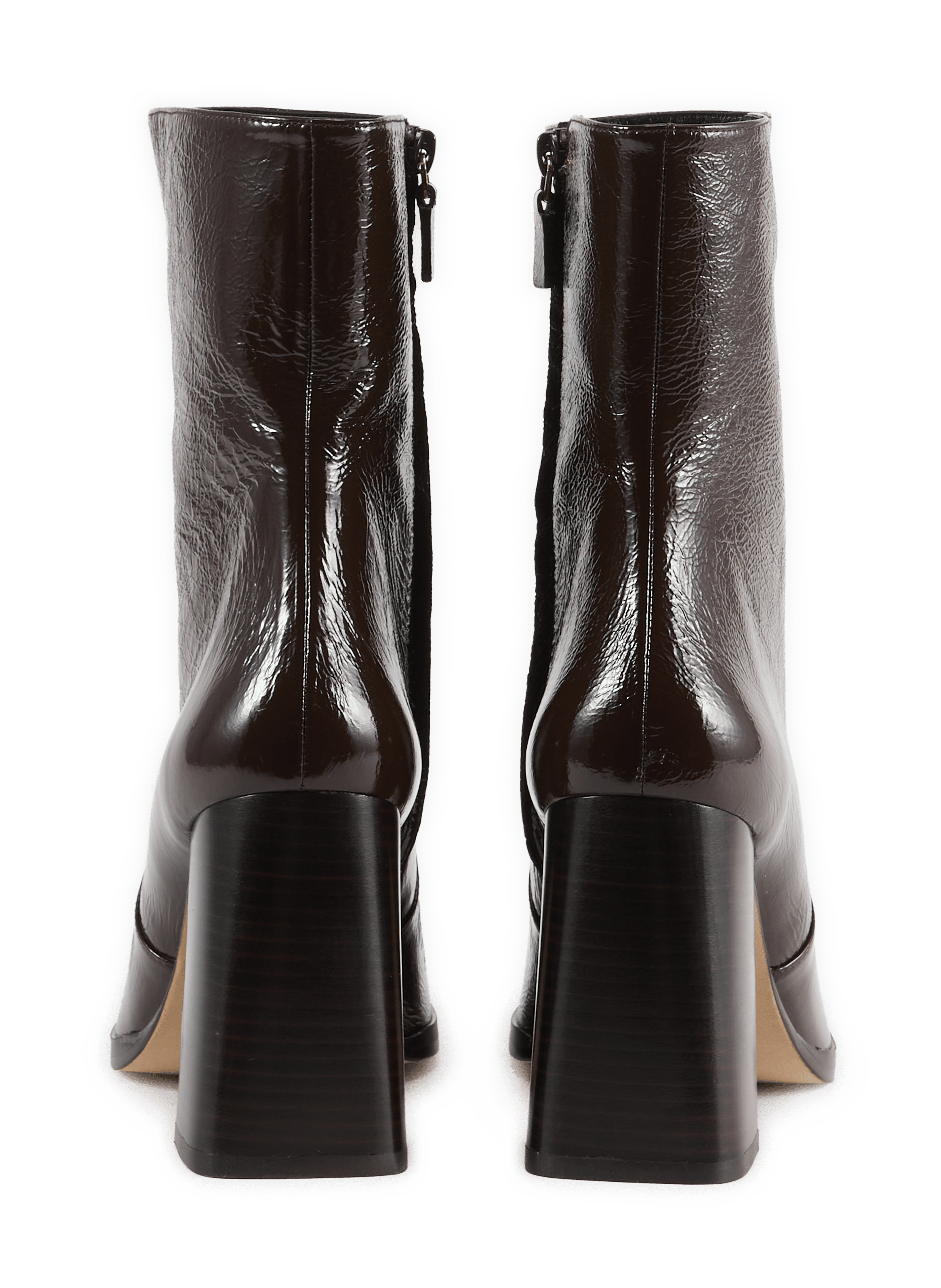 VERA crinkled patent leather ankle boots STUART WEITZMAN Brown