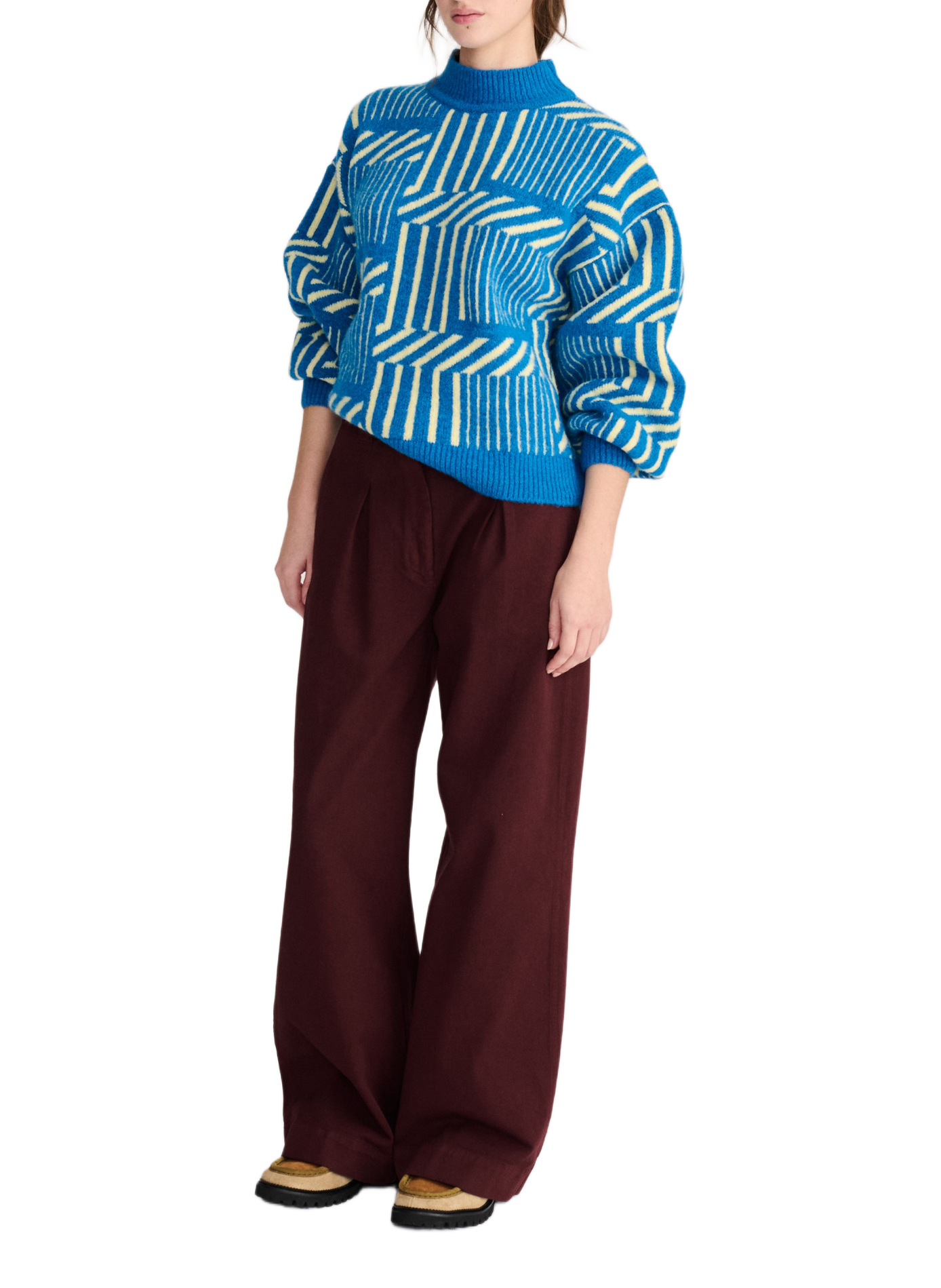 Pull col rond ample imprimé BOBO CHOSES Blue