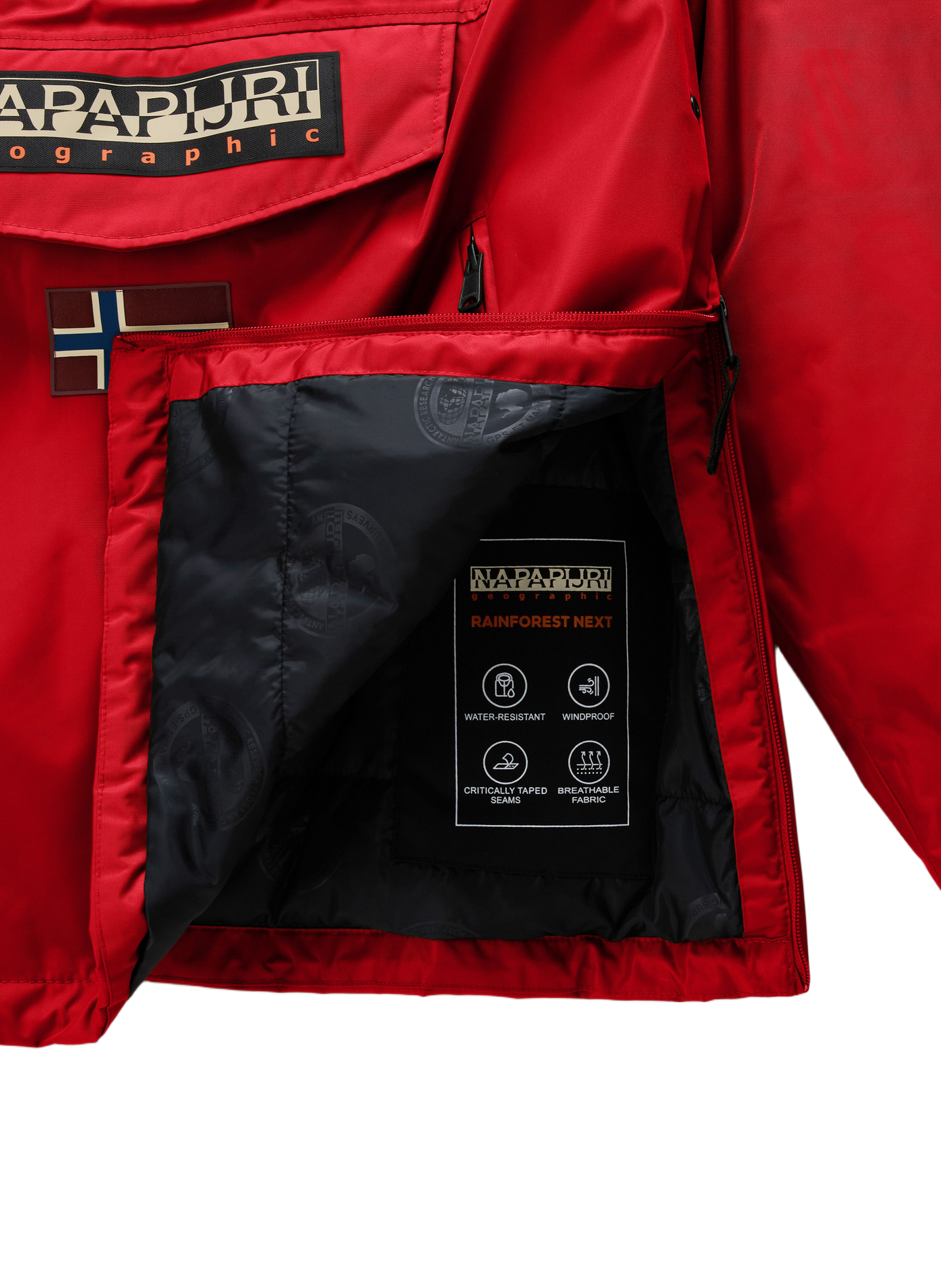 Kapuzenjacke mit Reißverschlusskragen NAPAPIJRI Rot