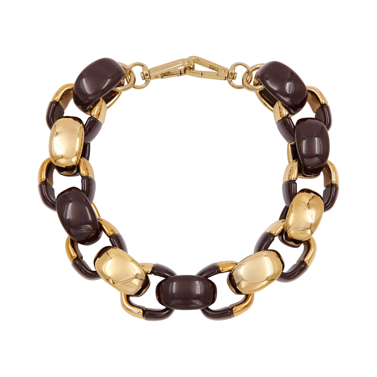 Collier à maillons épais kurve ESSENTIEL ANTWERP Marron