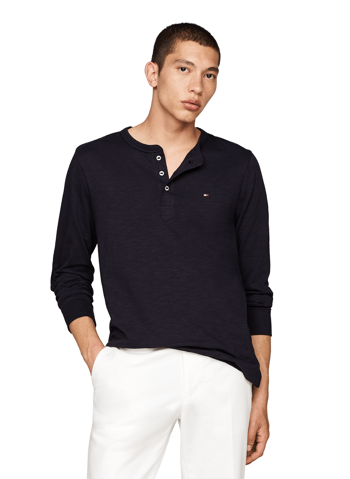 Long-sleeve cotton T-shirt TOMMY HILFIGER Blue