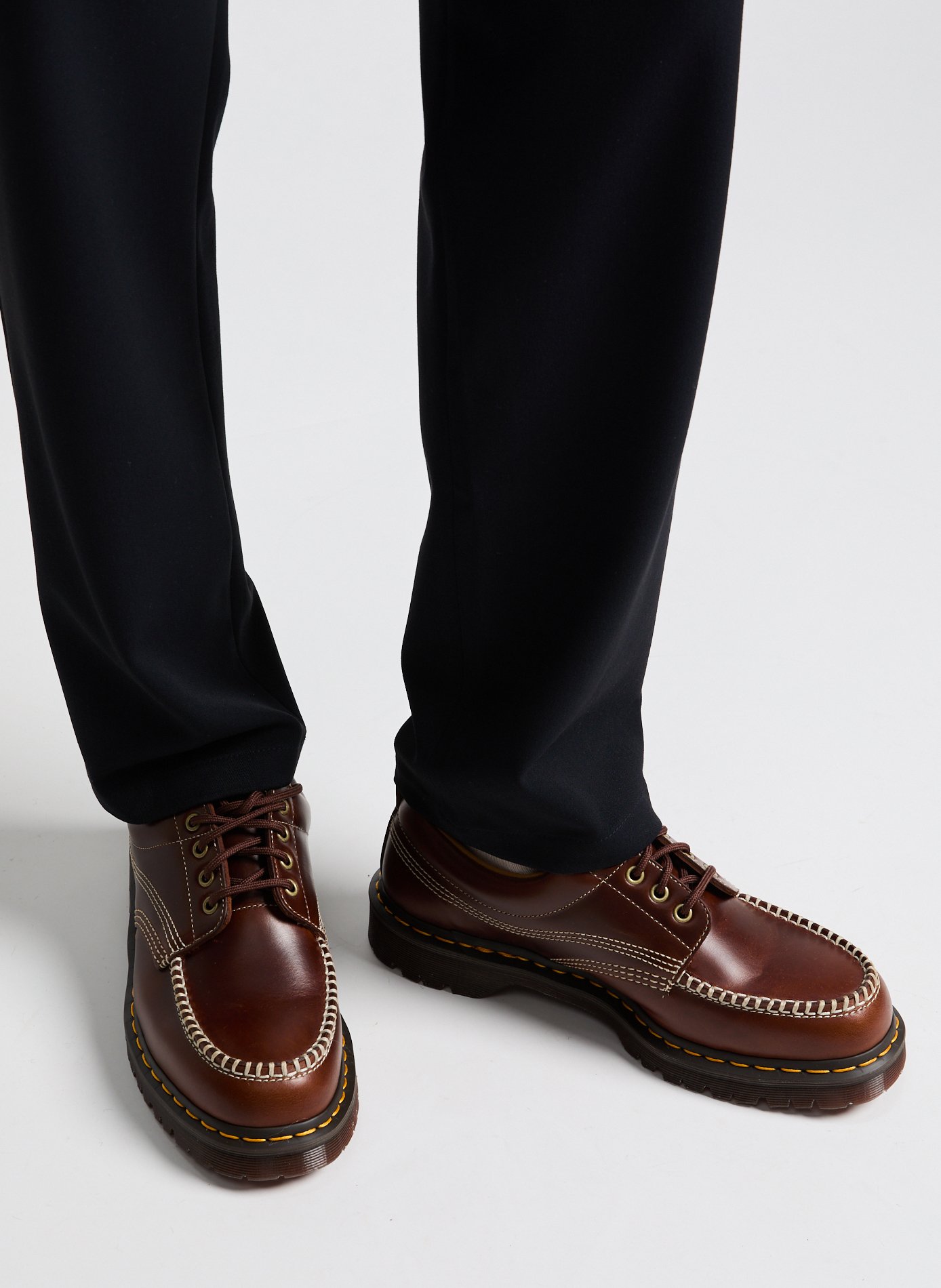 Derbies crantées en cuir  DR. MARTENS Marron