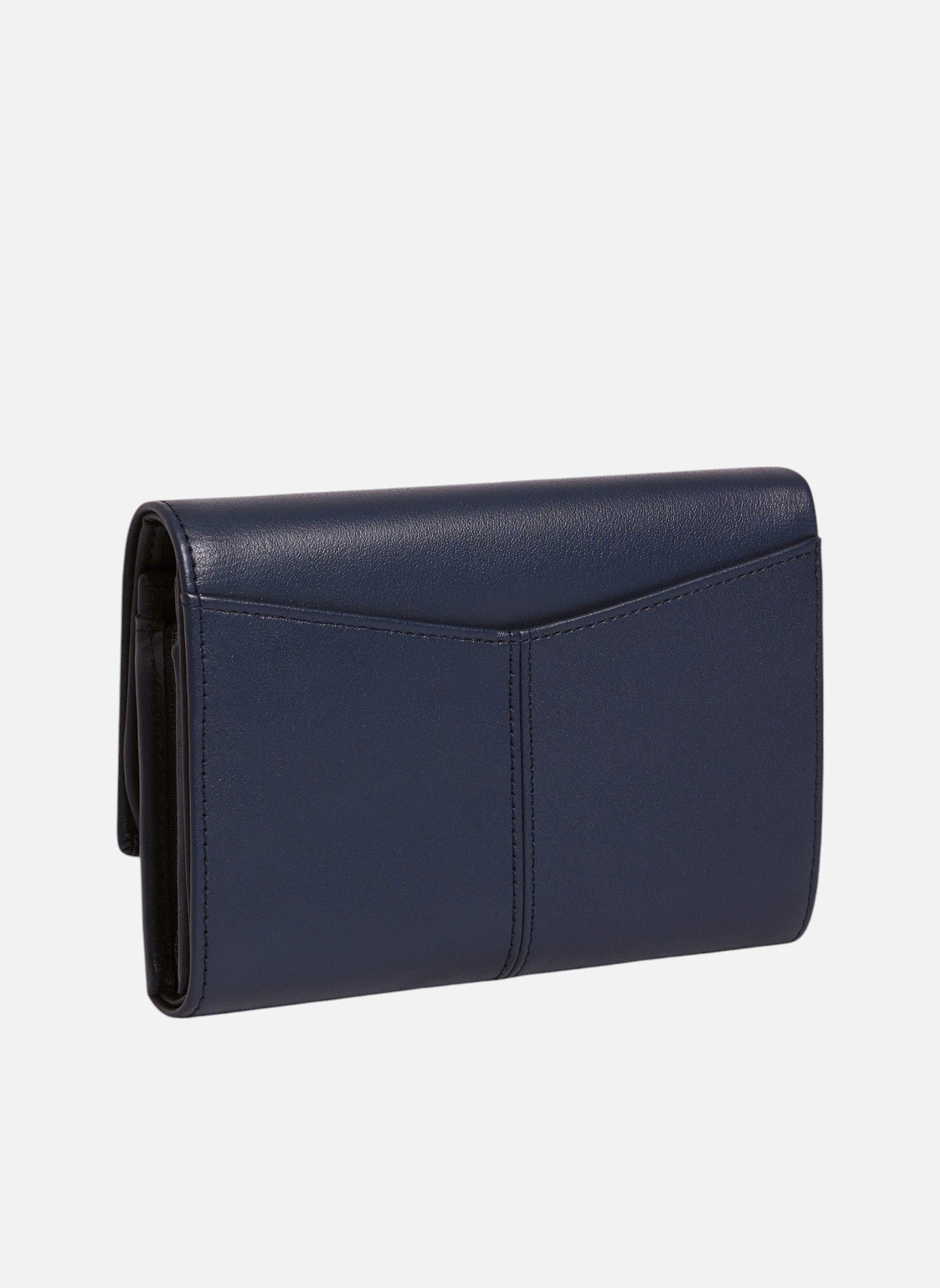 Portefeuille moyen modèle charlotte en cuir lisse LE TANNEUR Bleu