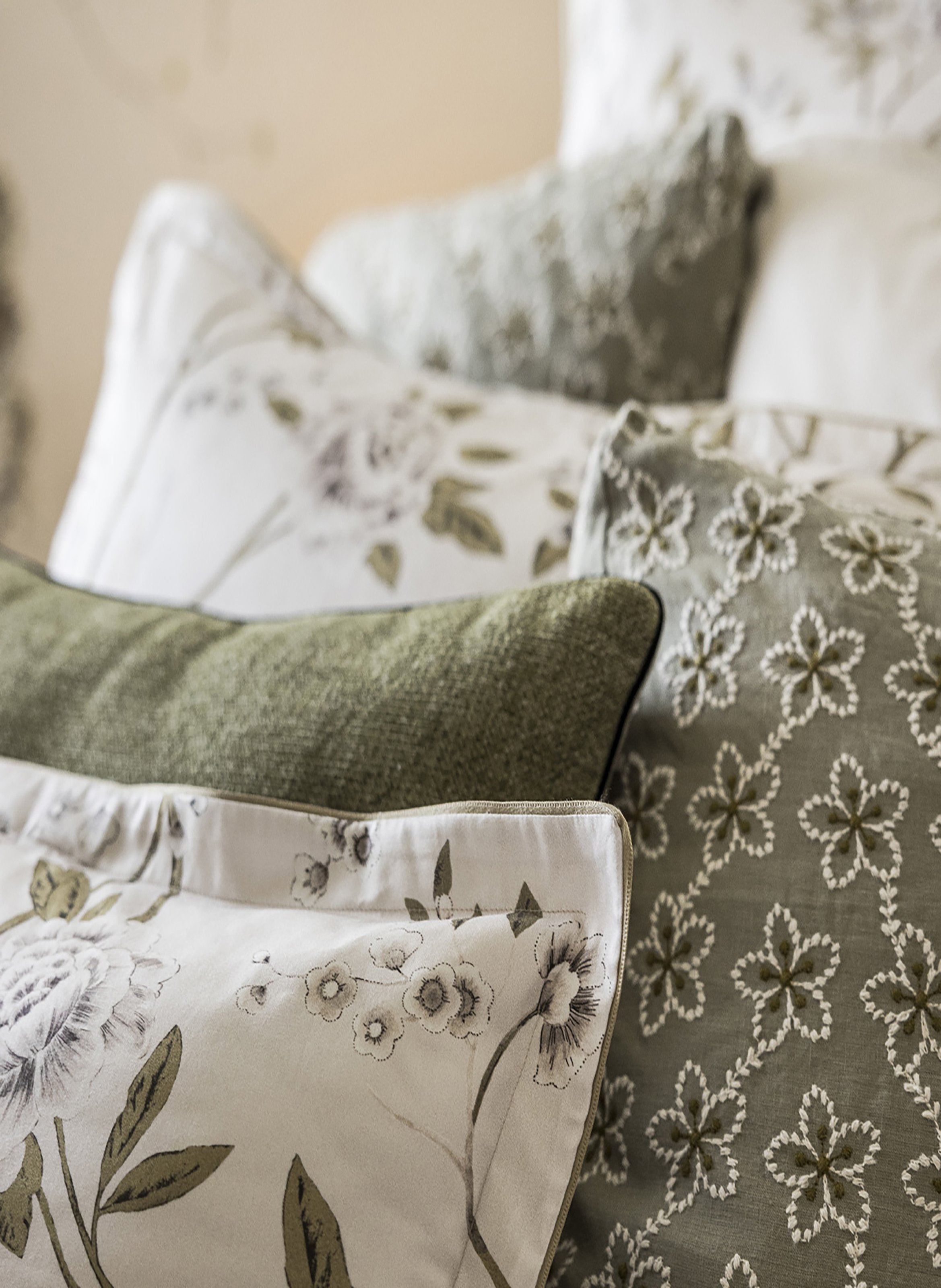 Taie d'oreiller imprimée en satin de coton bio, égérie ALEXANDRE TURPAULT Rose