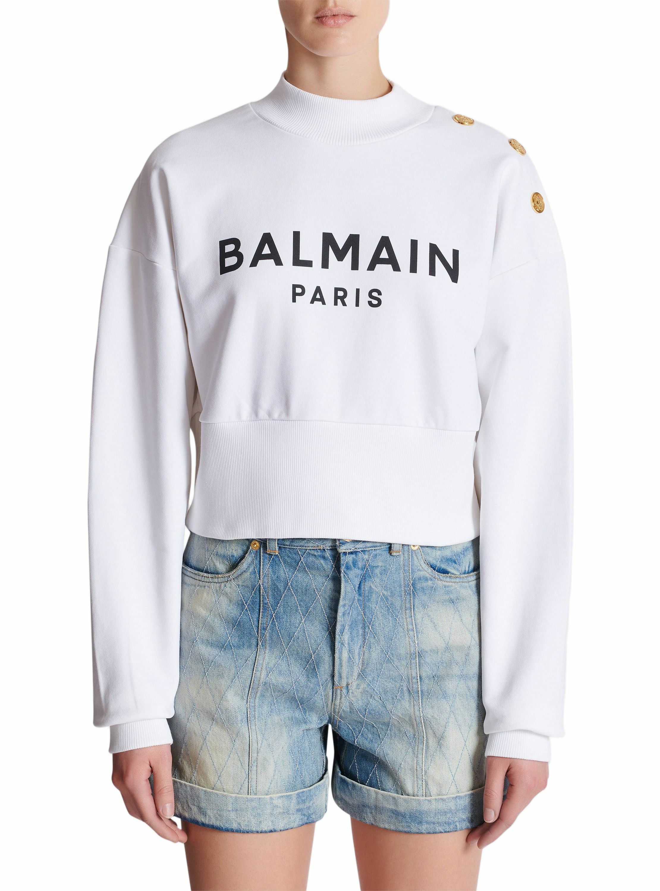 Sweatshirt imprimé balmain paris BALMAIN Blanc