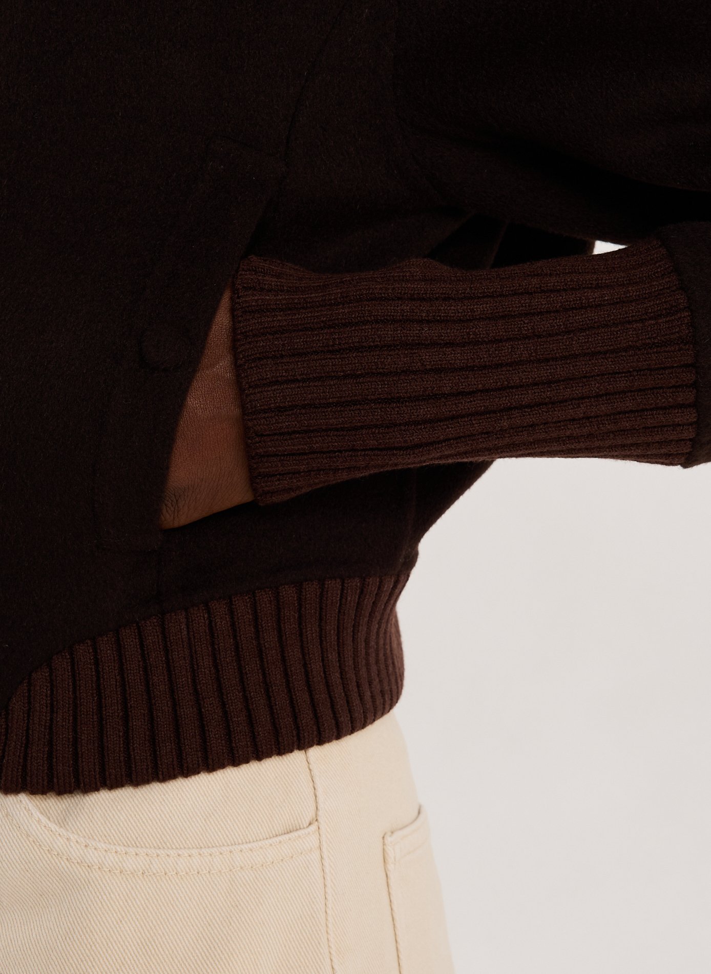 Veste courte en laine et cachemire VICTORIA BECKHAM Marron