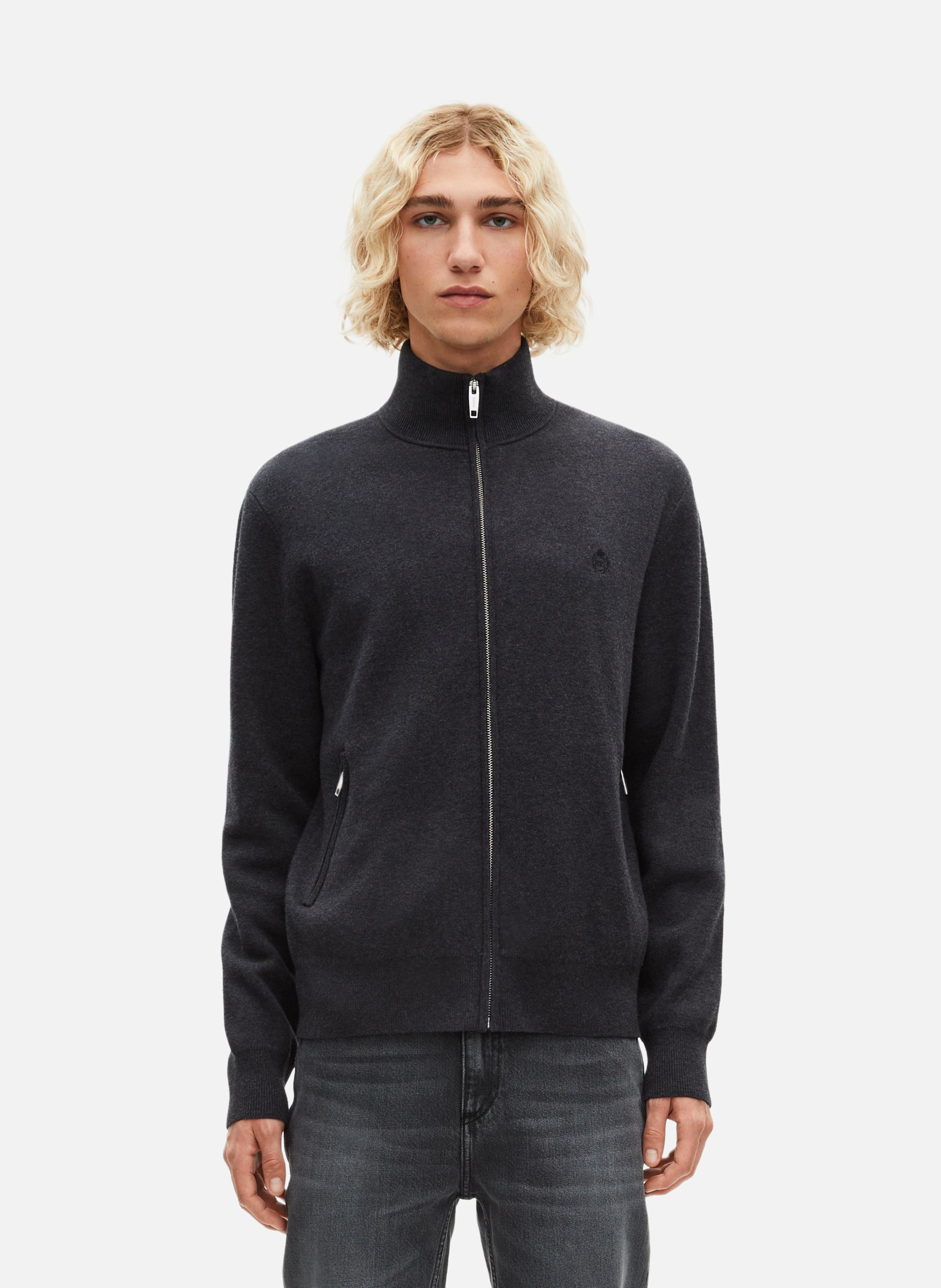 Cardigan double face à zip THE KOOPLES Gris
