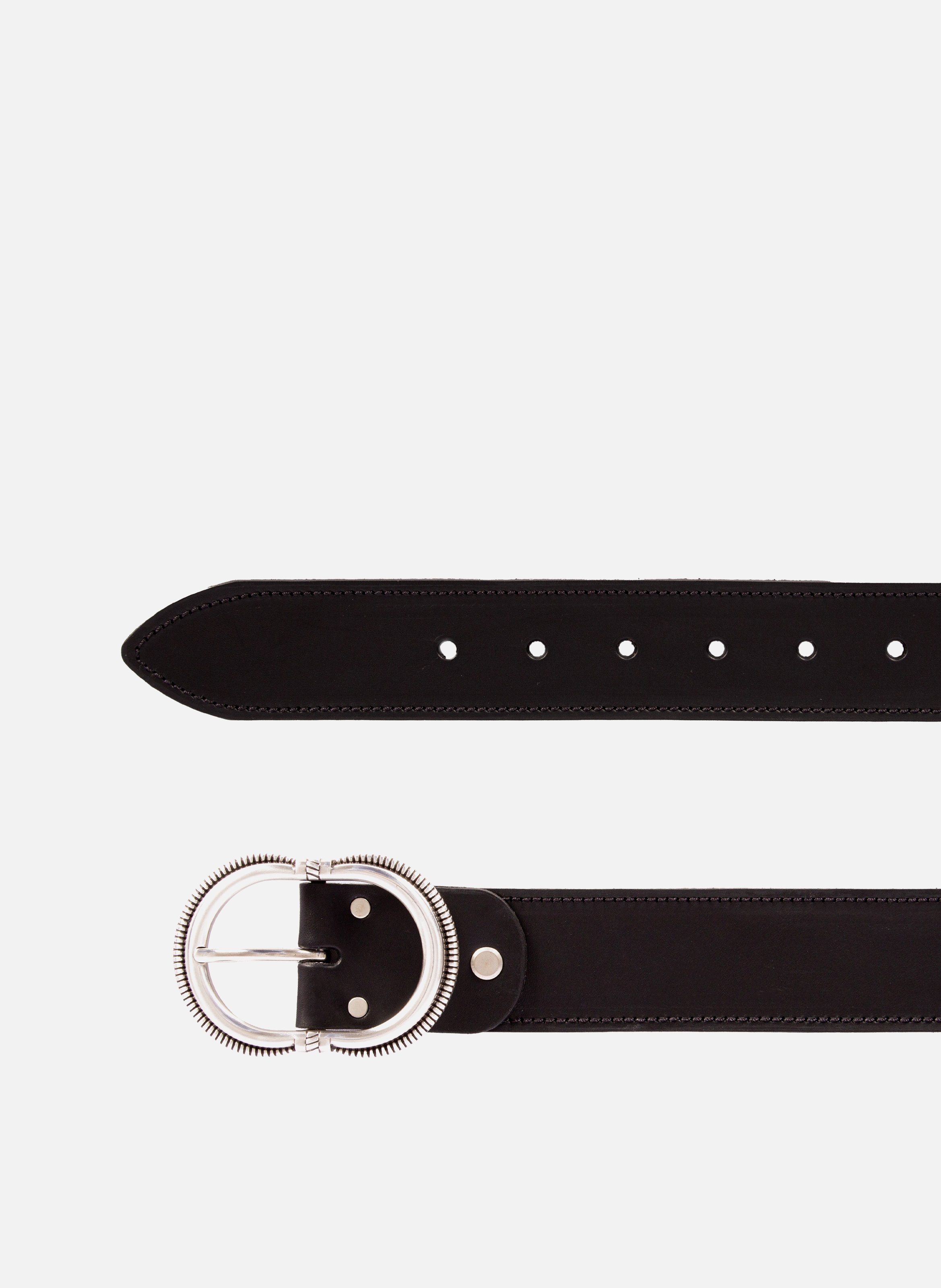 Ceinture camargue cuir JULES & JENN Noir