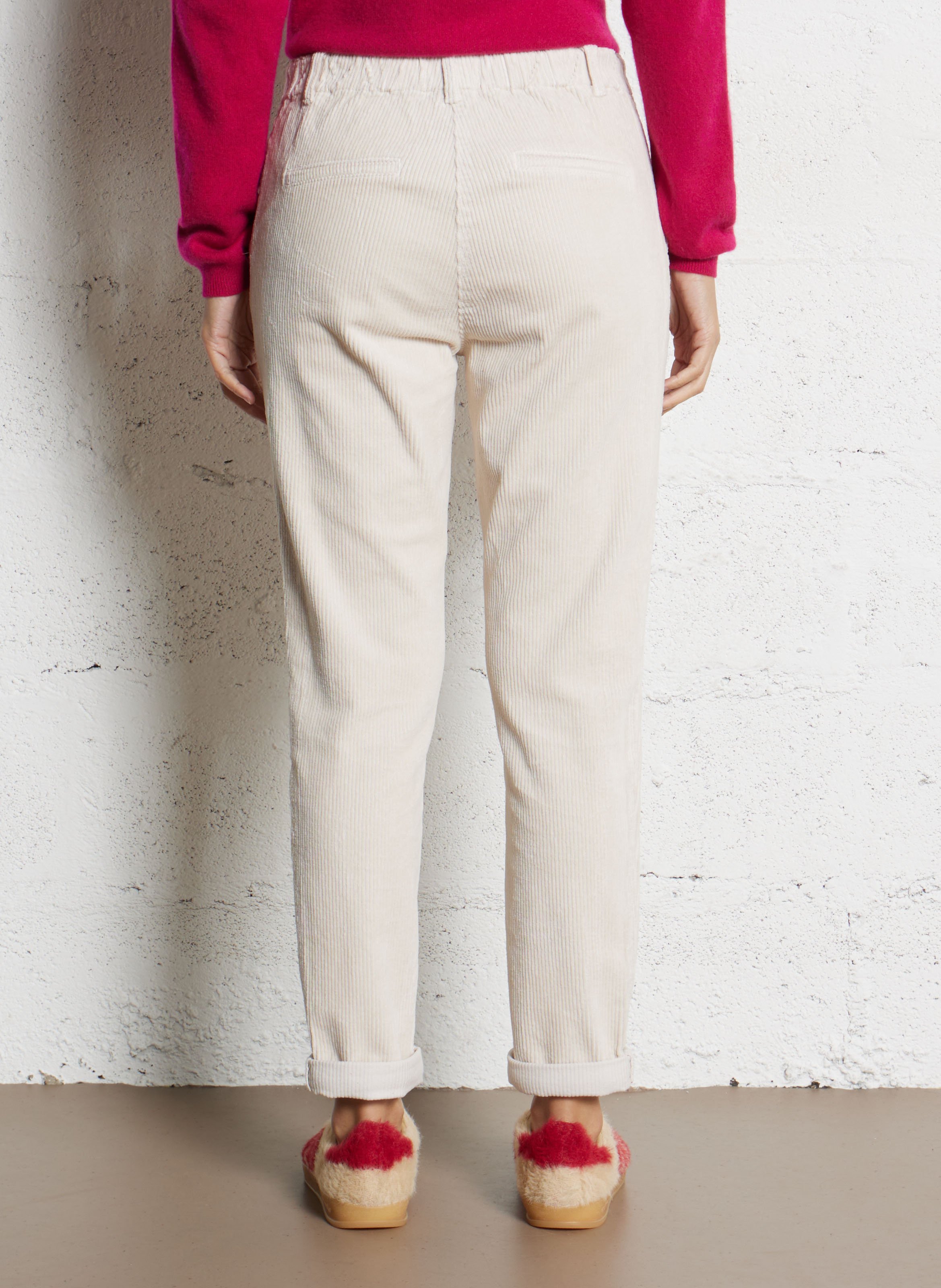 Pantalon carotte en coton sabil MAISON 123 Beige