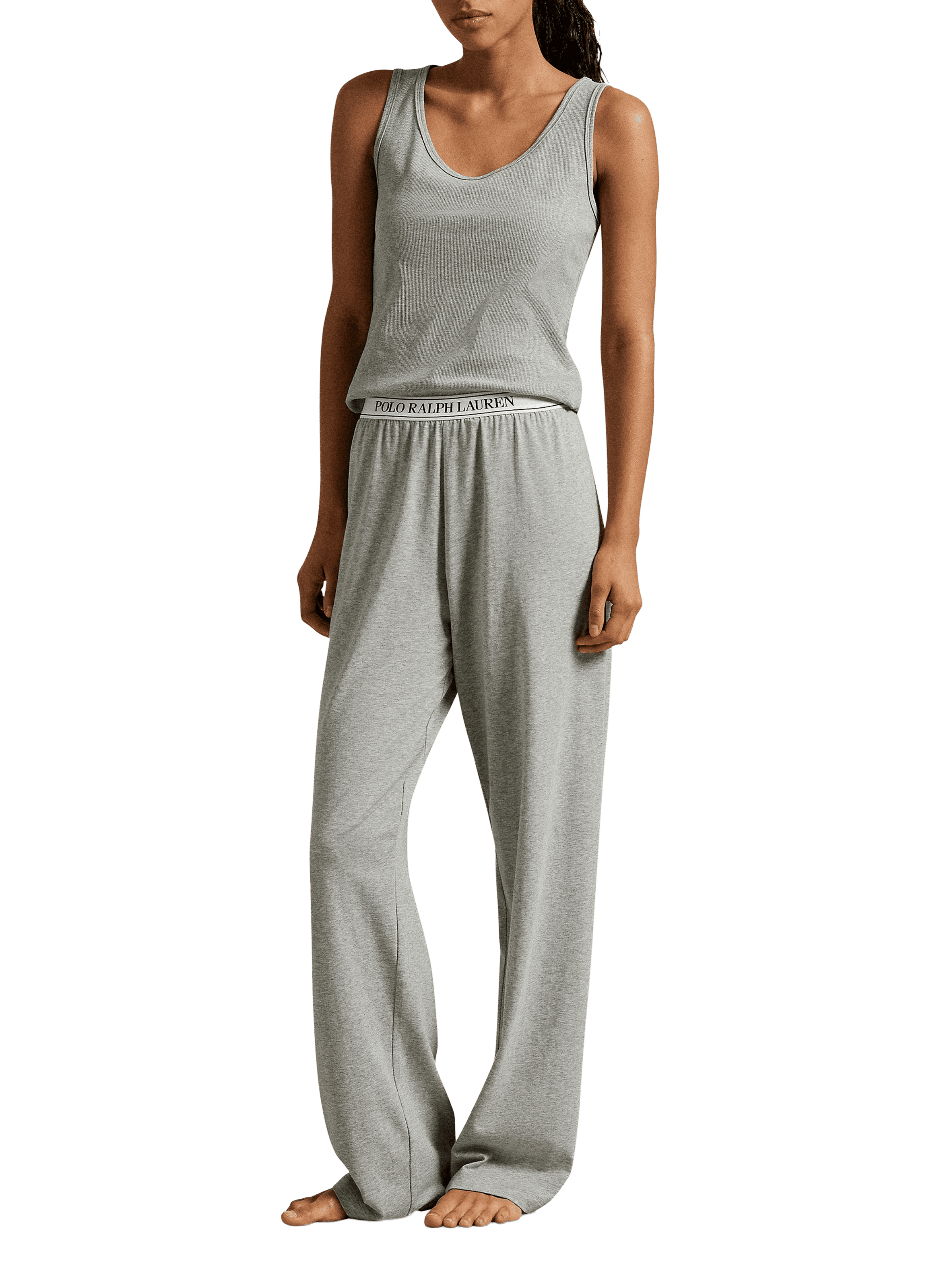 Pantalon de pyjama en coton mélangé POLO RALPH LAUREN Gris