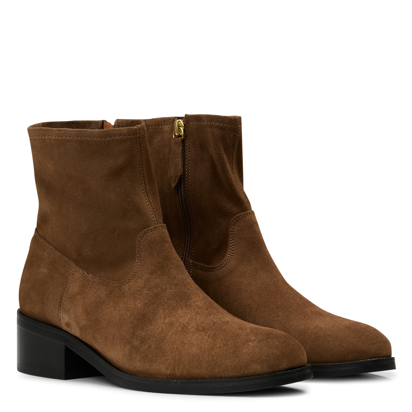 Bottines en cuir velours n°167 RIVECOUR Marron