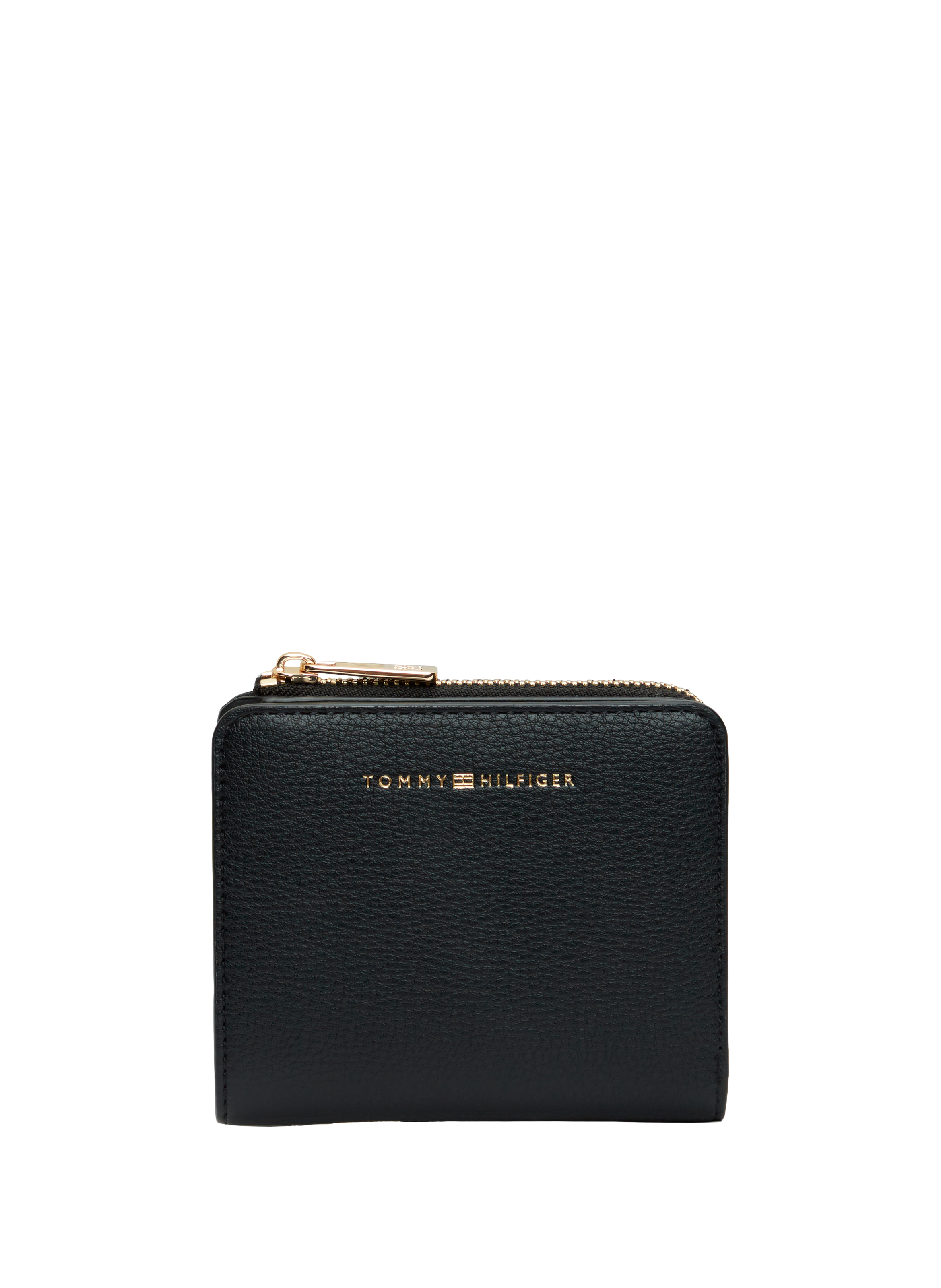 Portefeuille zippé à logo effet cuir TOMMY HILFIGER Noir