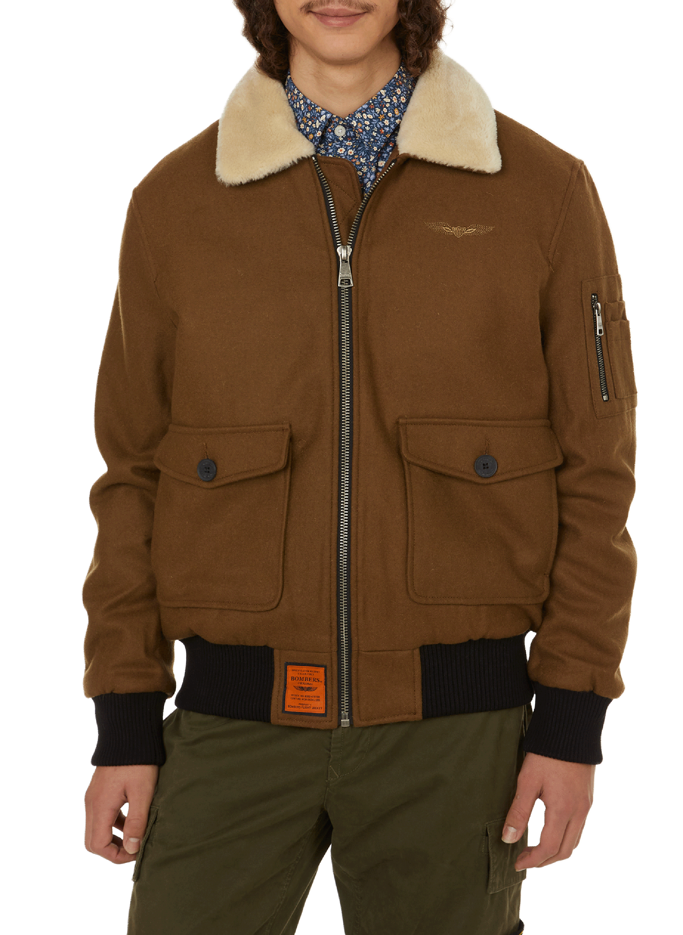 Wollmischjacke BOMBERS ORIGINAL Beige