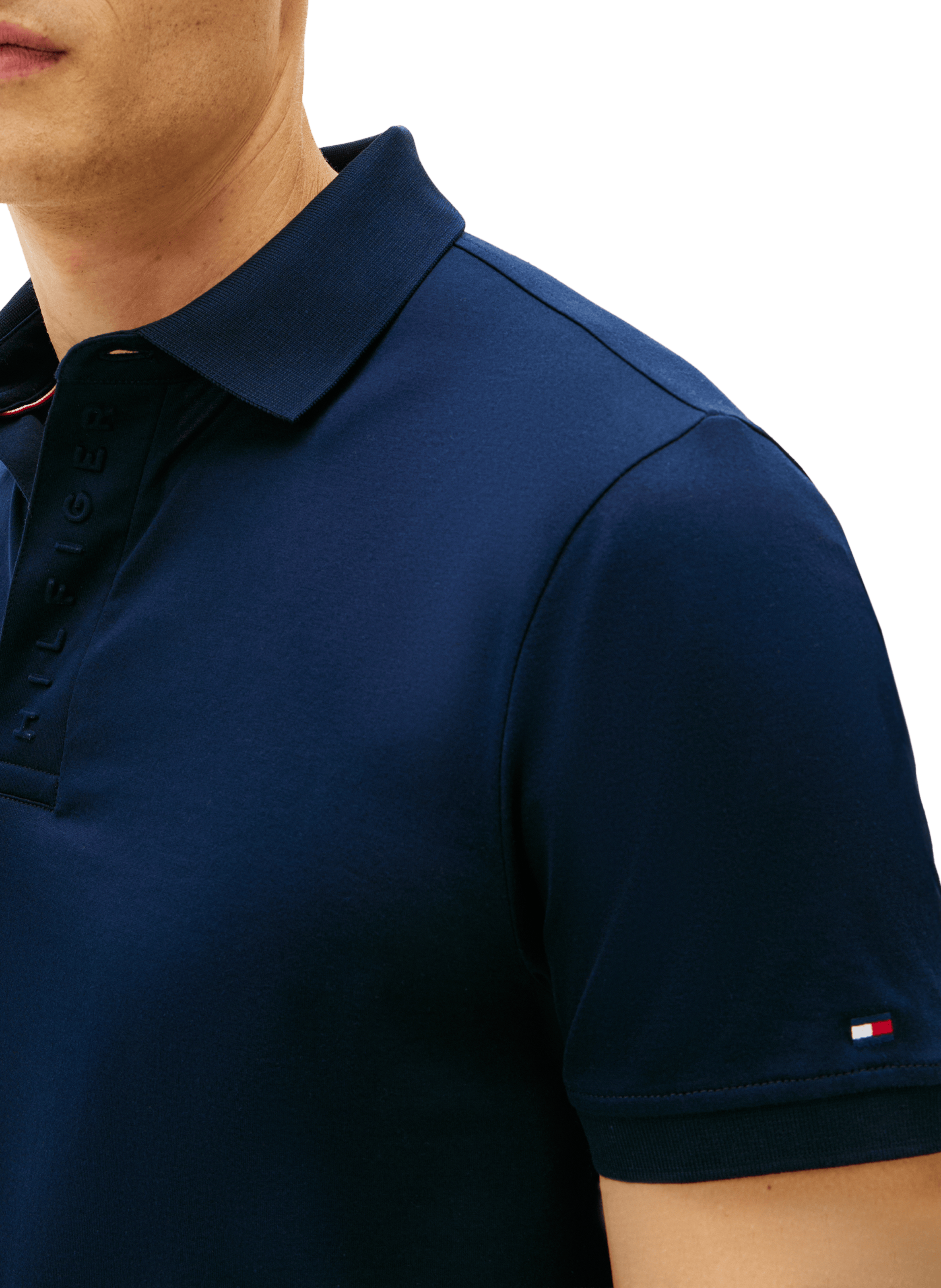 Polo manches courtes en coton TOMMY HILFIGER Bleu