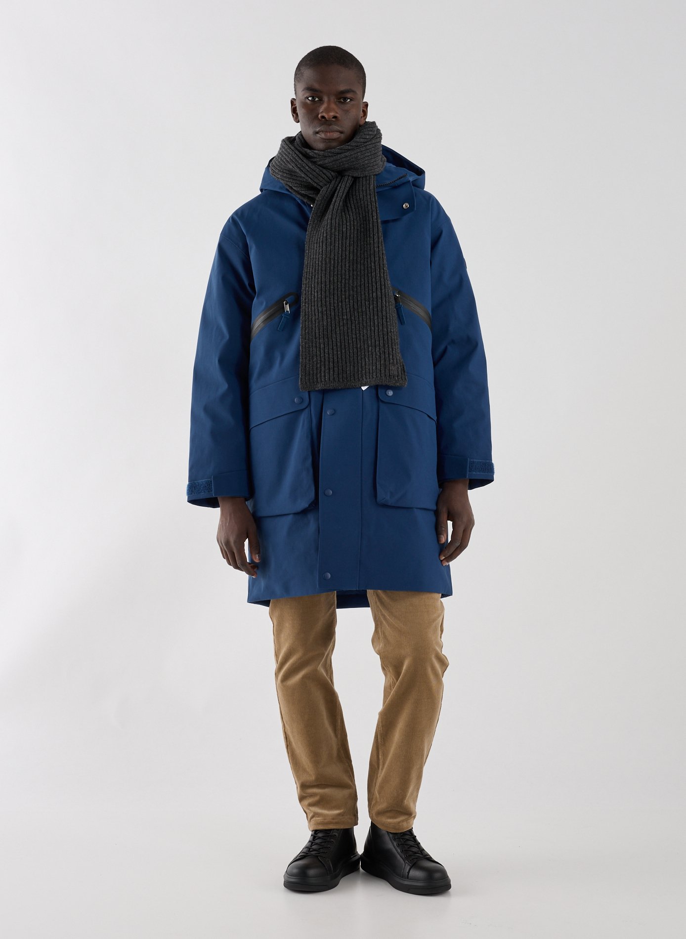 Long parka with hood MTD AIGLE Blue