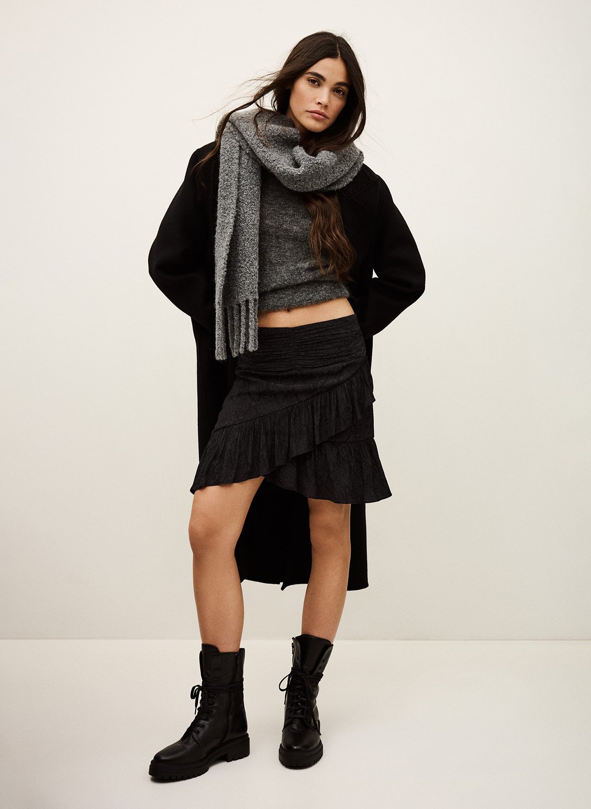 Jupe courte imprimée rino BA&SH Noir