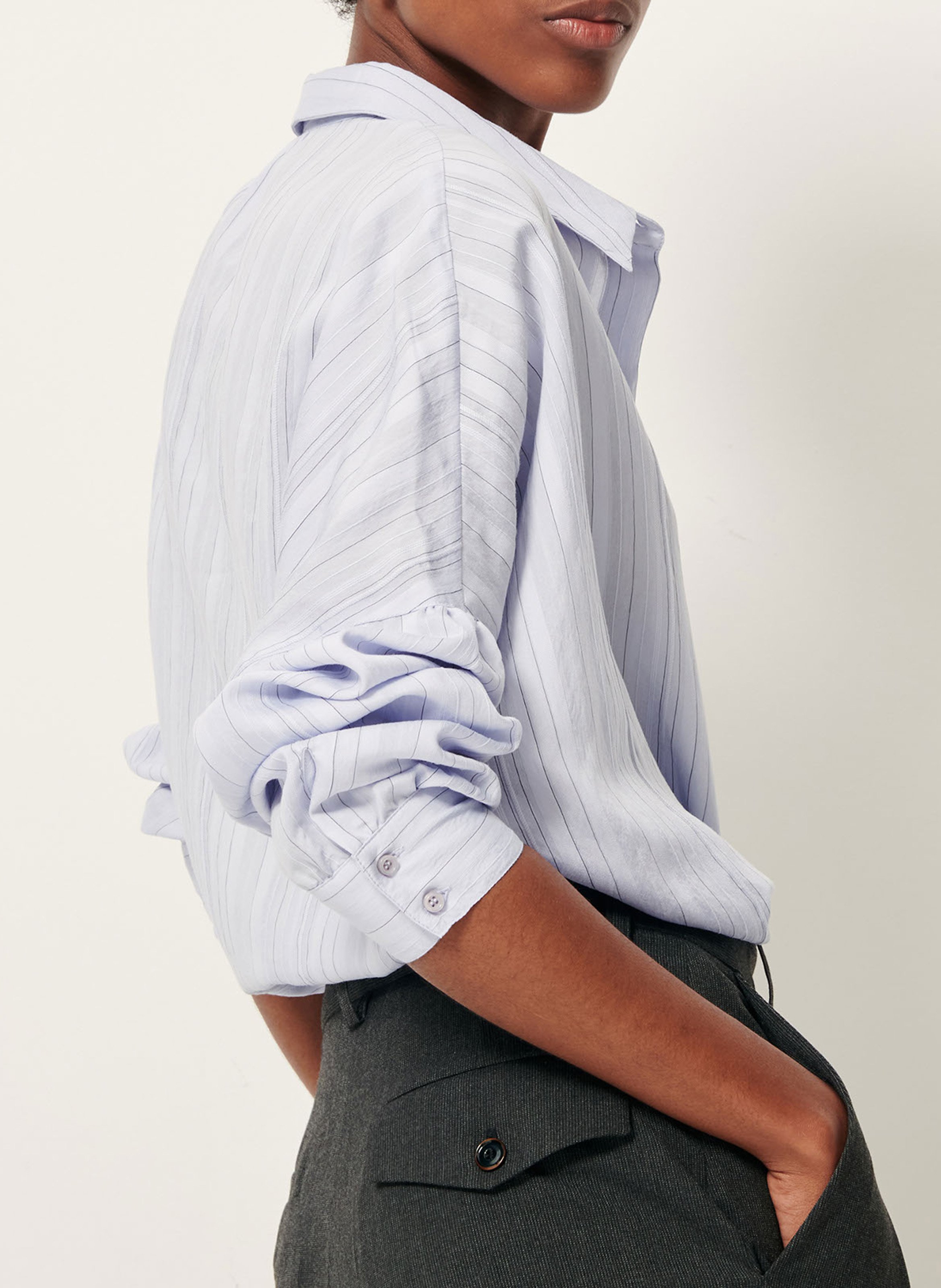 Chemise oversize rayée botan SESSUN Bleu