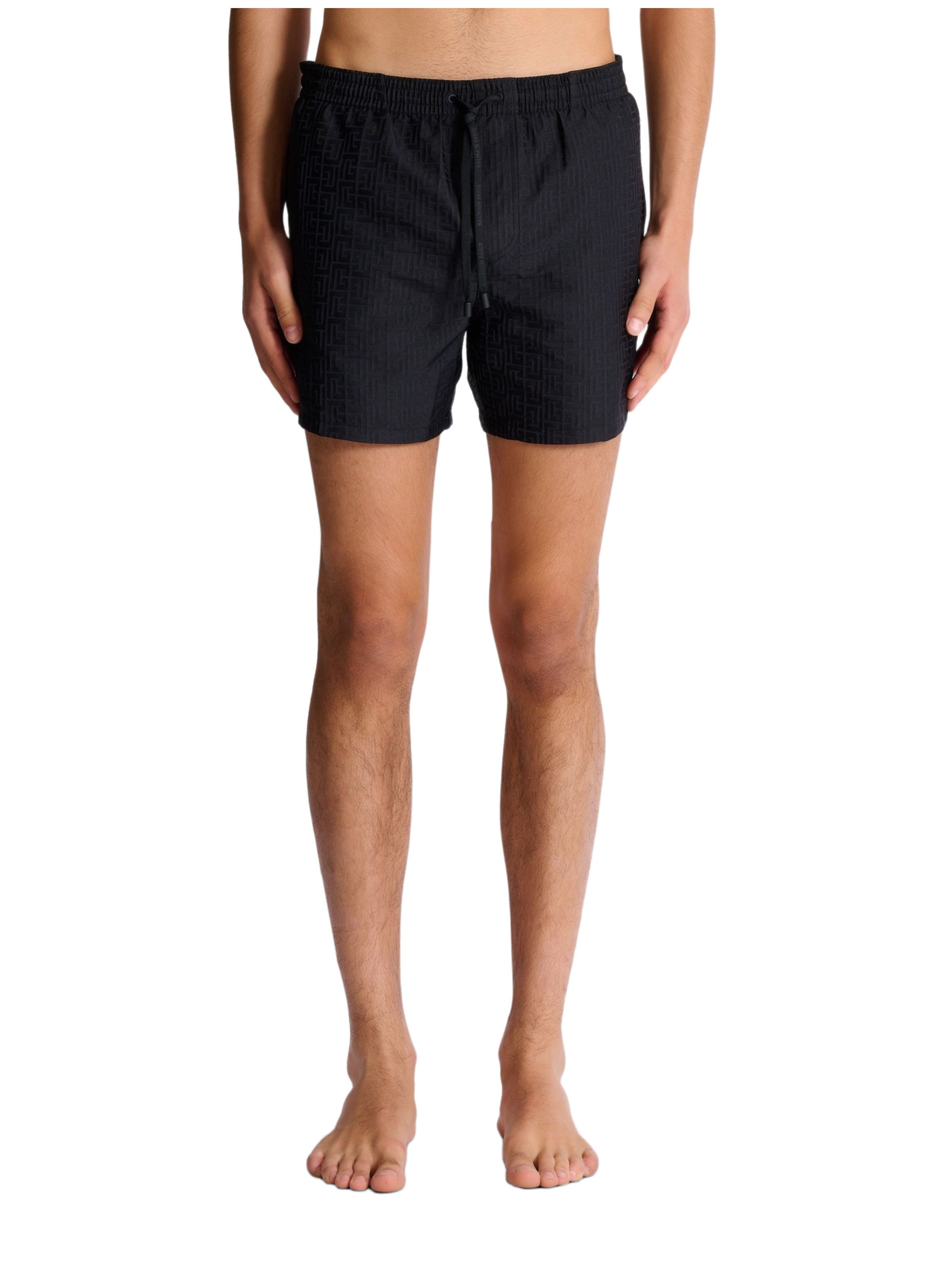 Short de bain monogrammé BALMAIN Noir