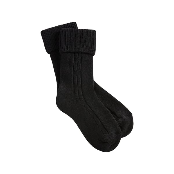 Chaussettes mi-hautes à revers en laine et cachemire mélangés Chaussettes mi-hautes à revers en laine et cachemire mélangés