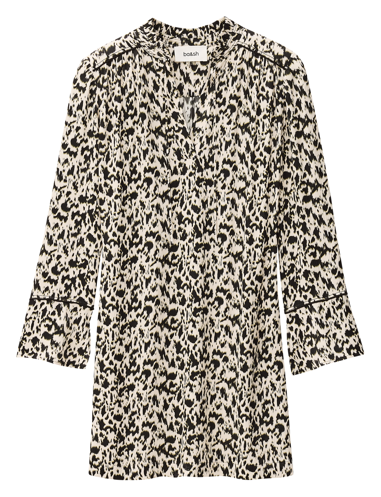 Robe courte ample imprimée perla BA&SH Beige