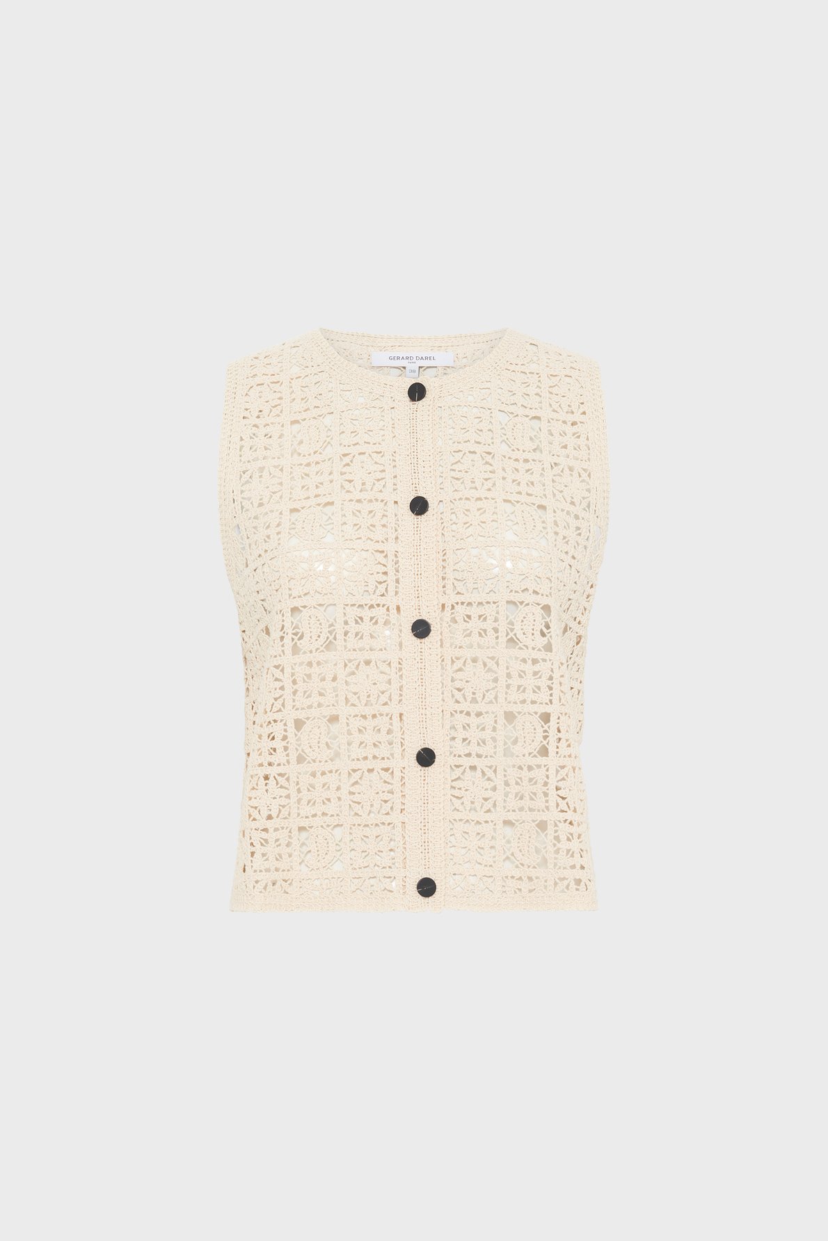 Gilet sans manche en guipure - CHADIA GERARD DAREL Beige