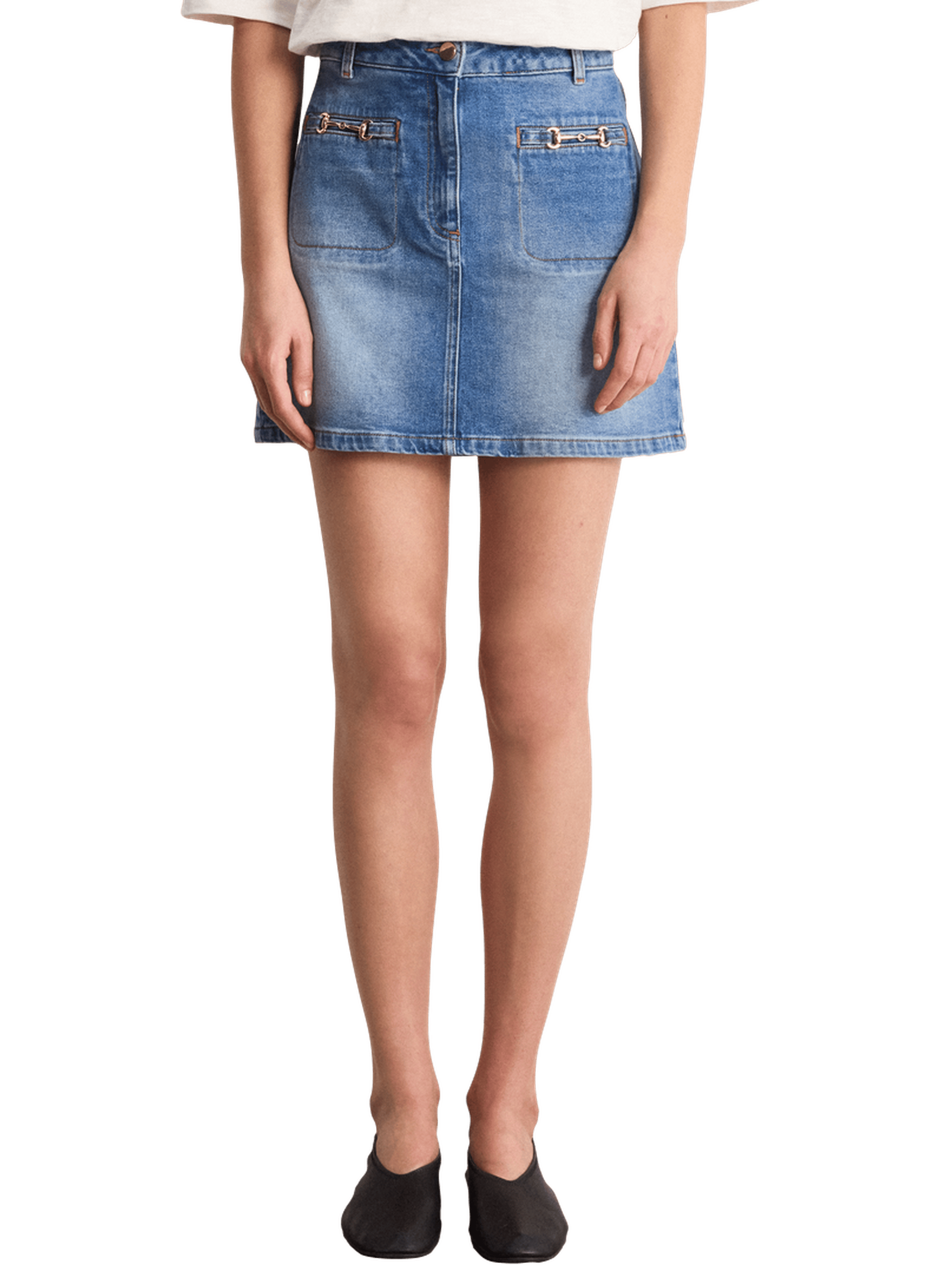 Jupe courte en denim à mors - natia PABLO Bleu