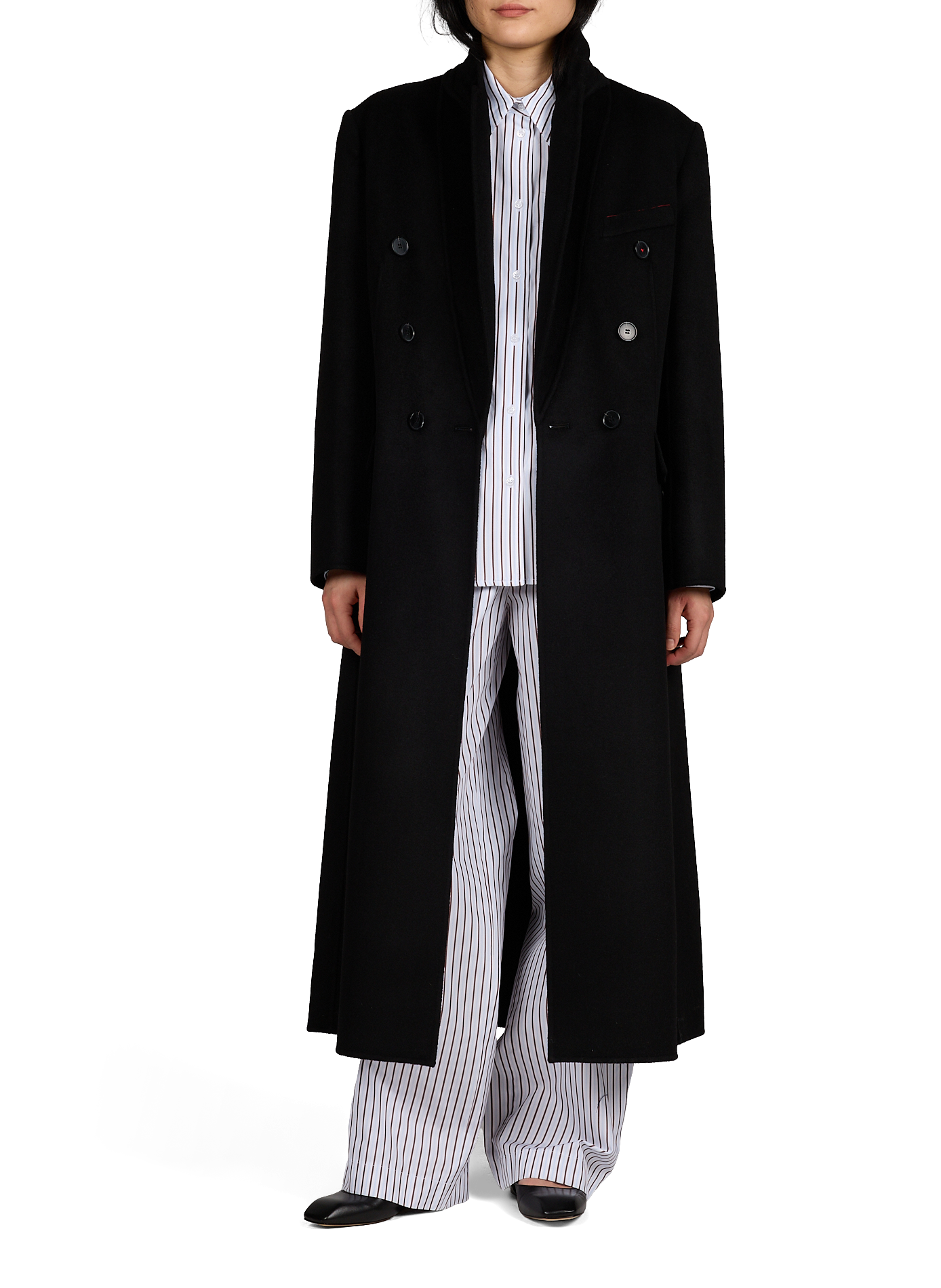 Chemise droite rayée en coton LOULOU DE SAISON Rouge