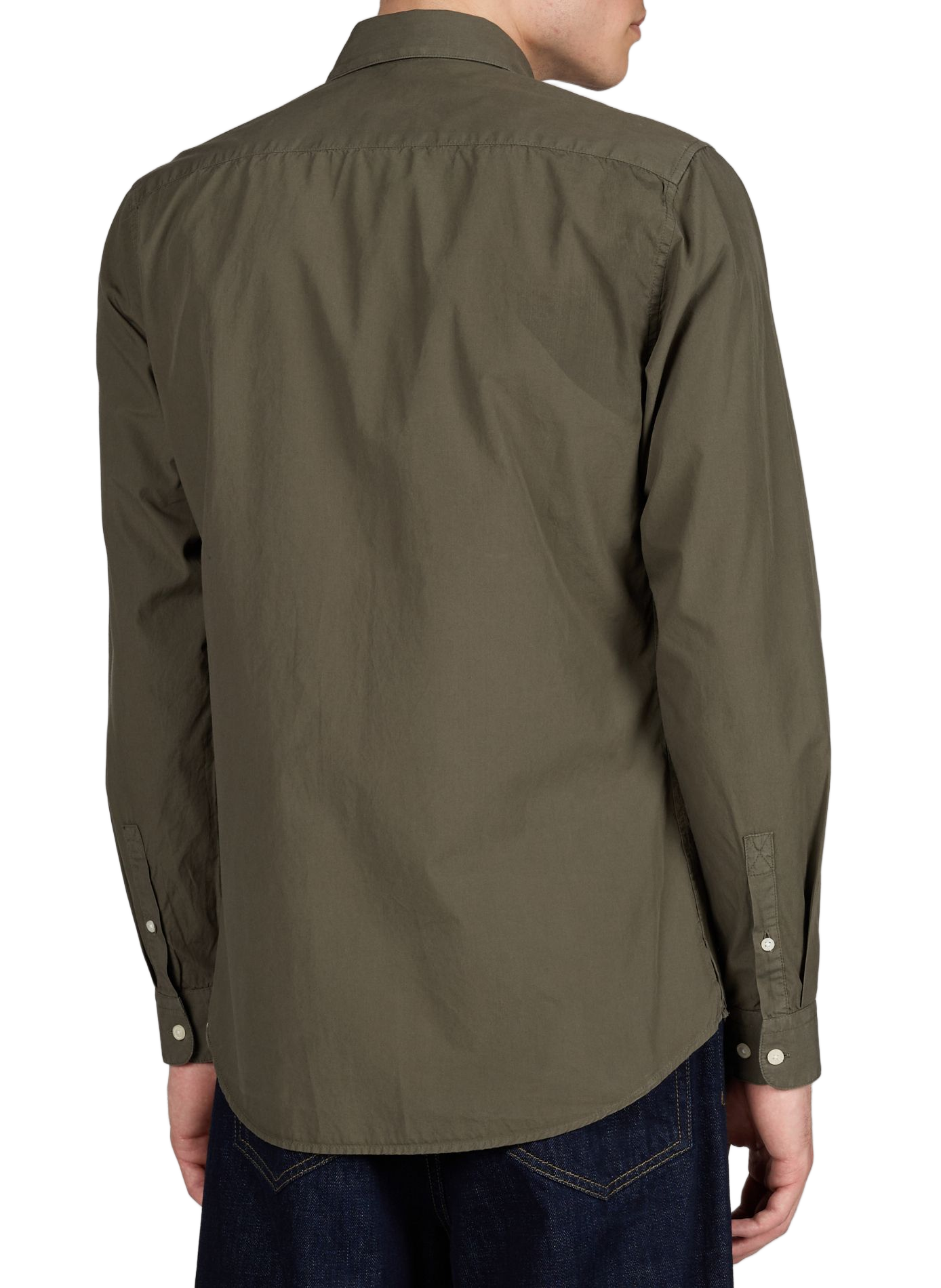 Straight classic collar shirt in cotton AU PRINTEMPS PARIS Khaki