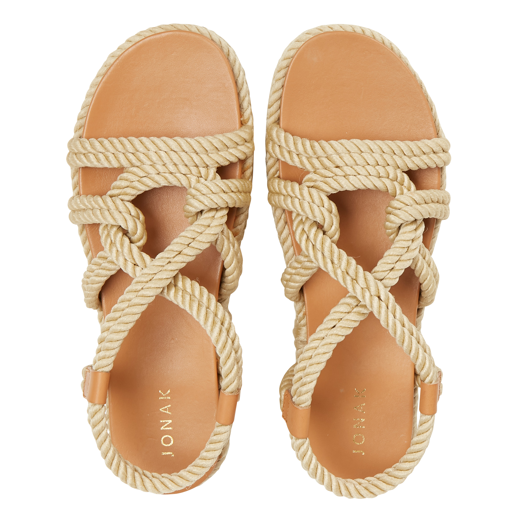 Sandales compensées en corde wael JONAK Beige