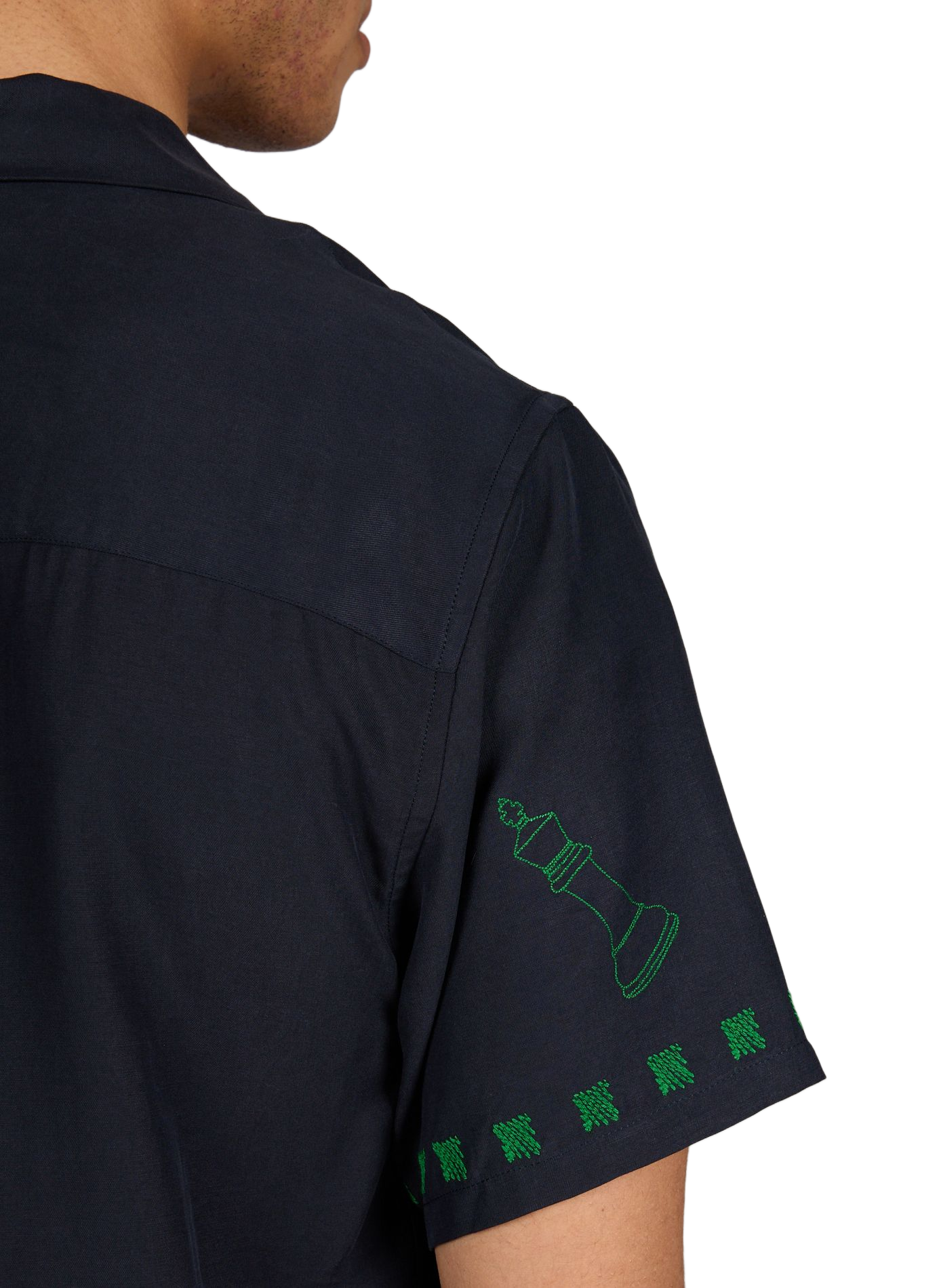 Morney short-sleeved embroidered shirt MAISON LABICHE Blue