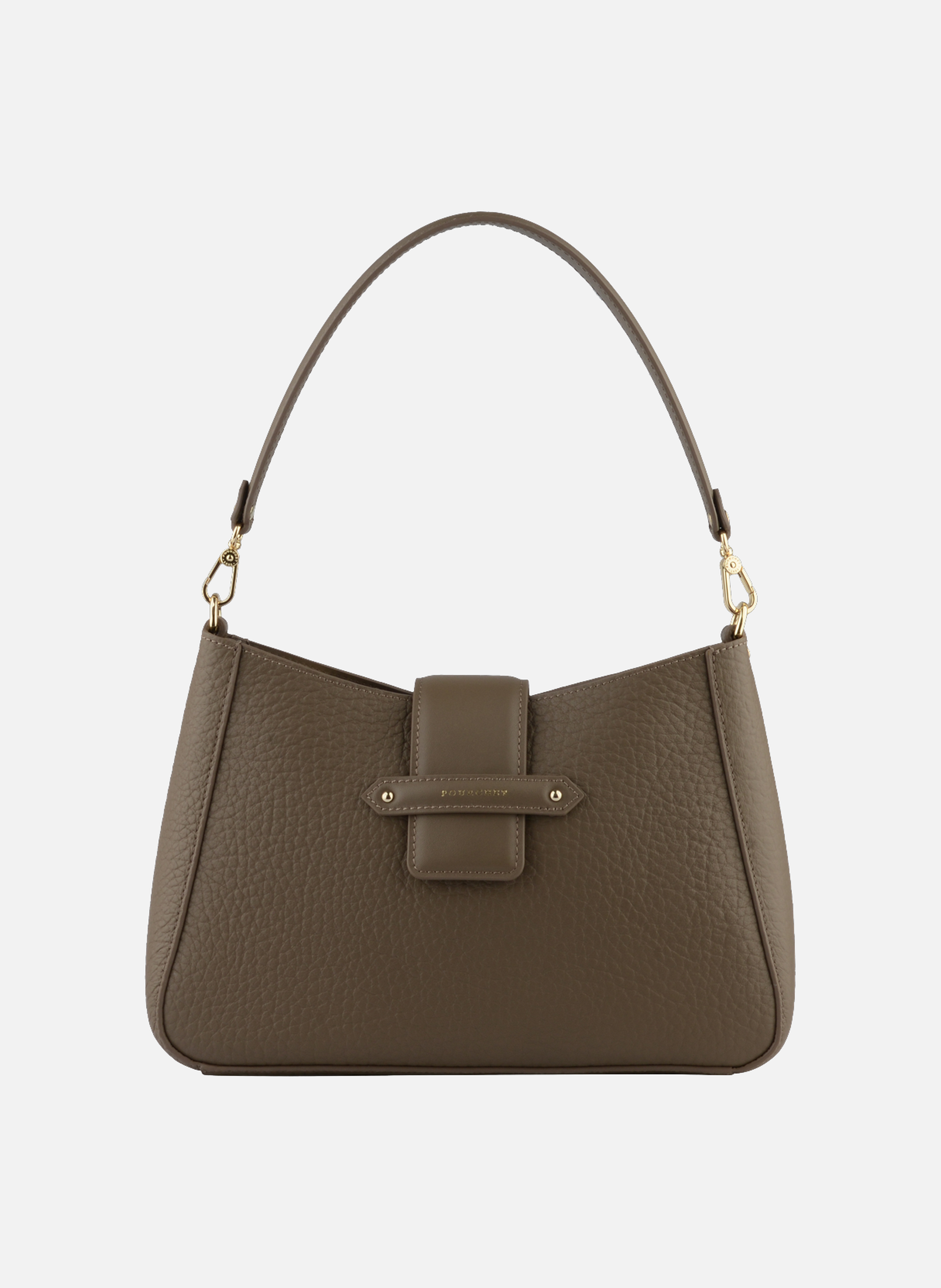 Fleuves | sac porté épaule gm en cuir de vachette POURCHET Gris