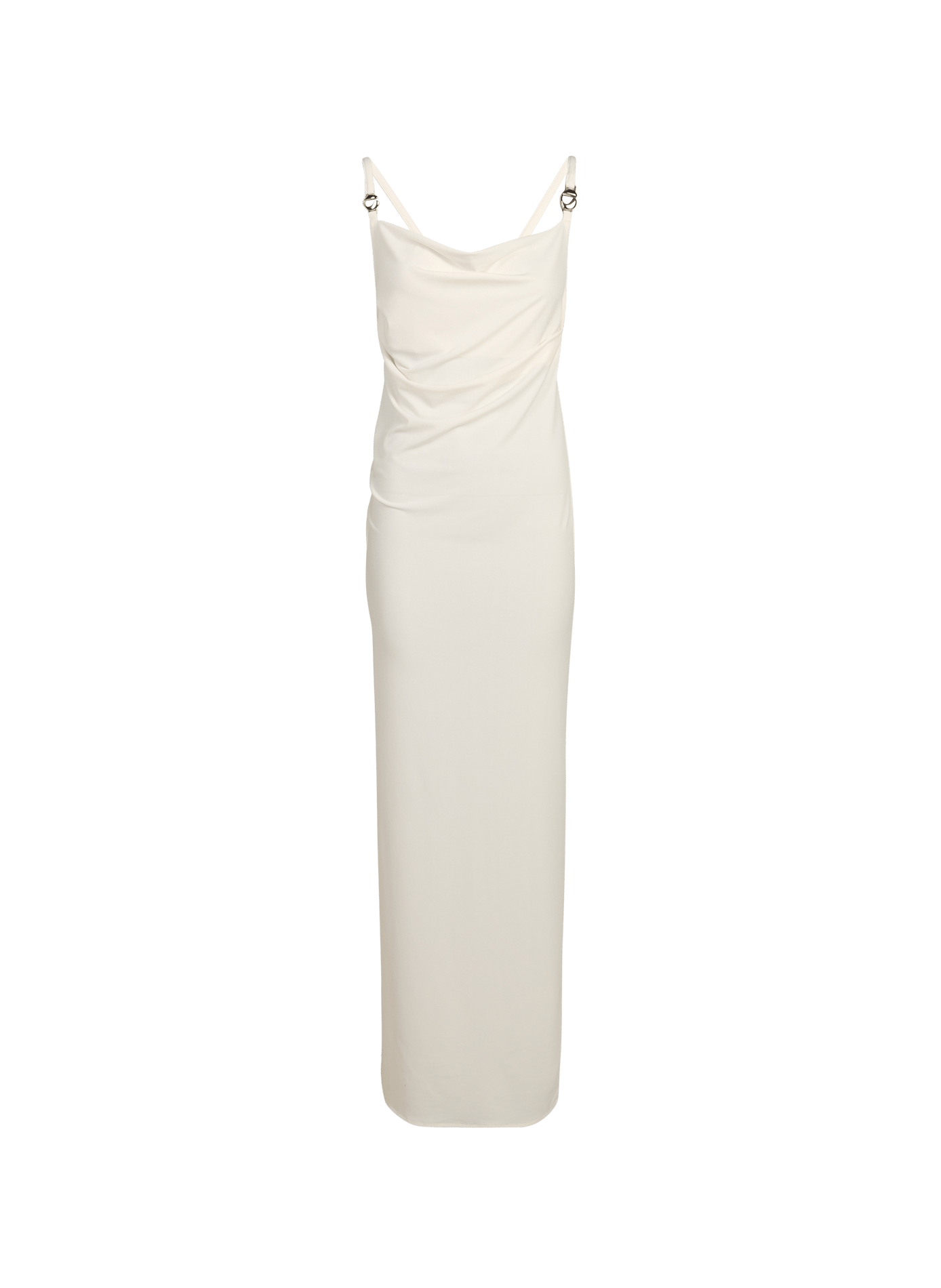 Robe longue bénitier drapée C-Logo COPERNI Blanc