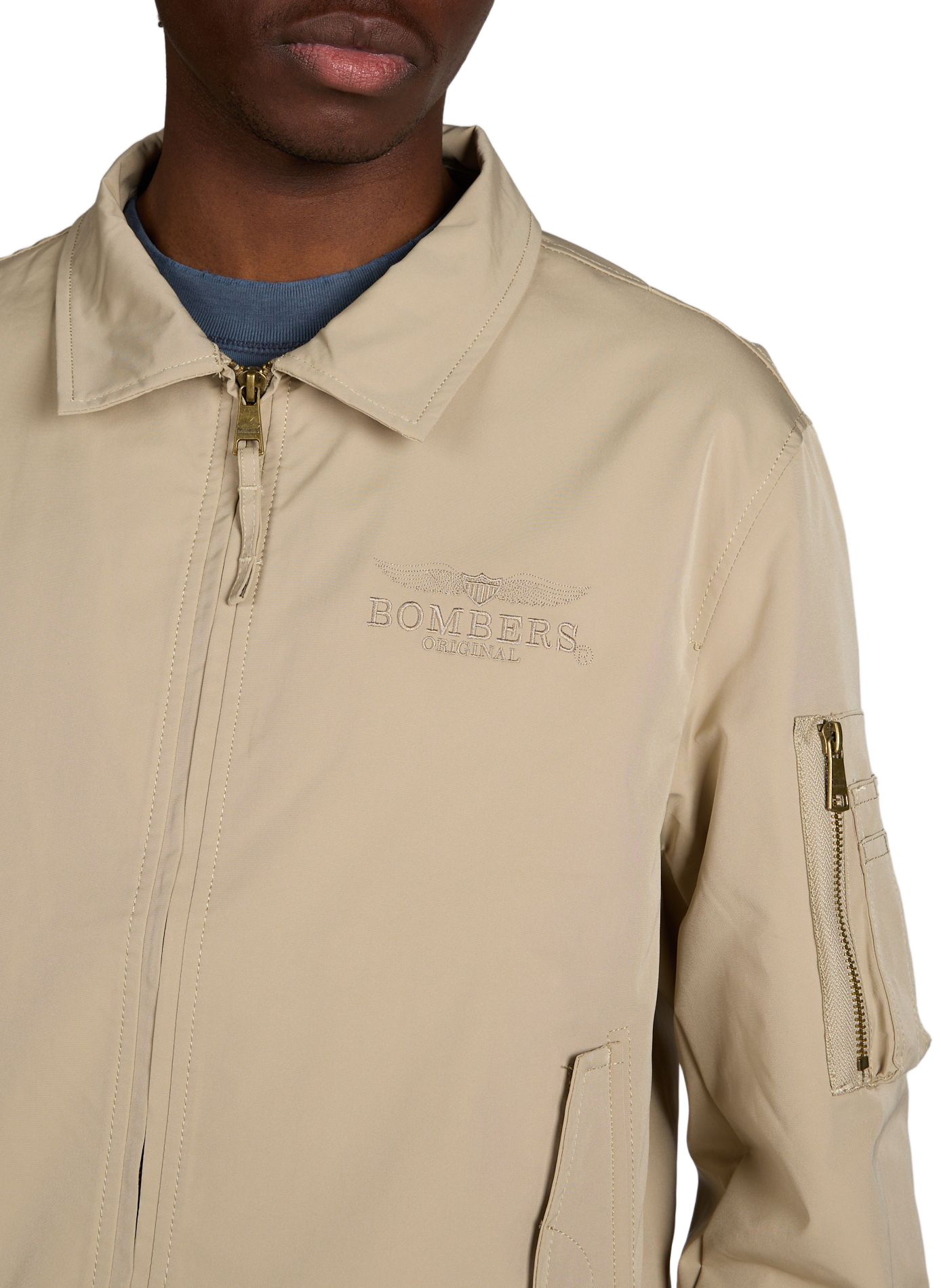 Hawk classic collar bomber BOMBERS ORIGINAL Beige
