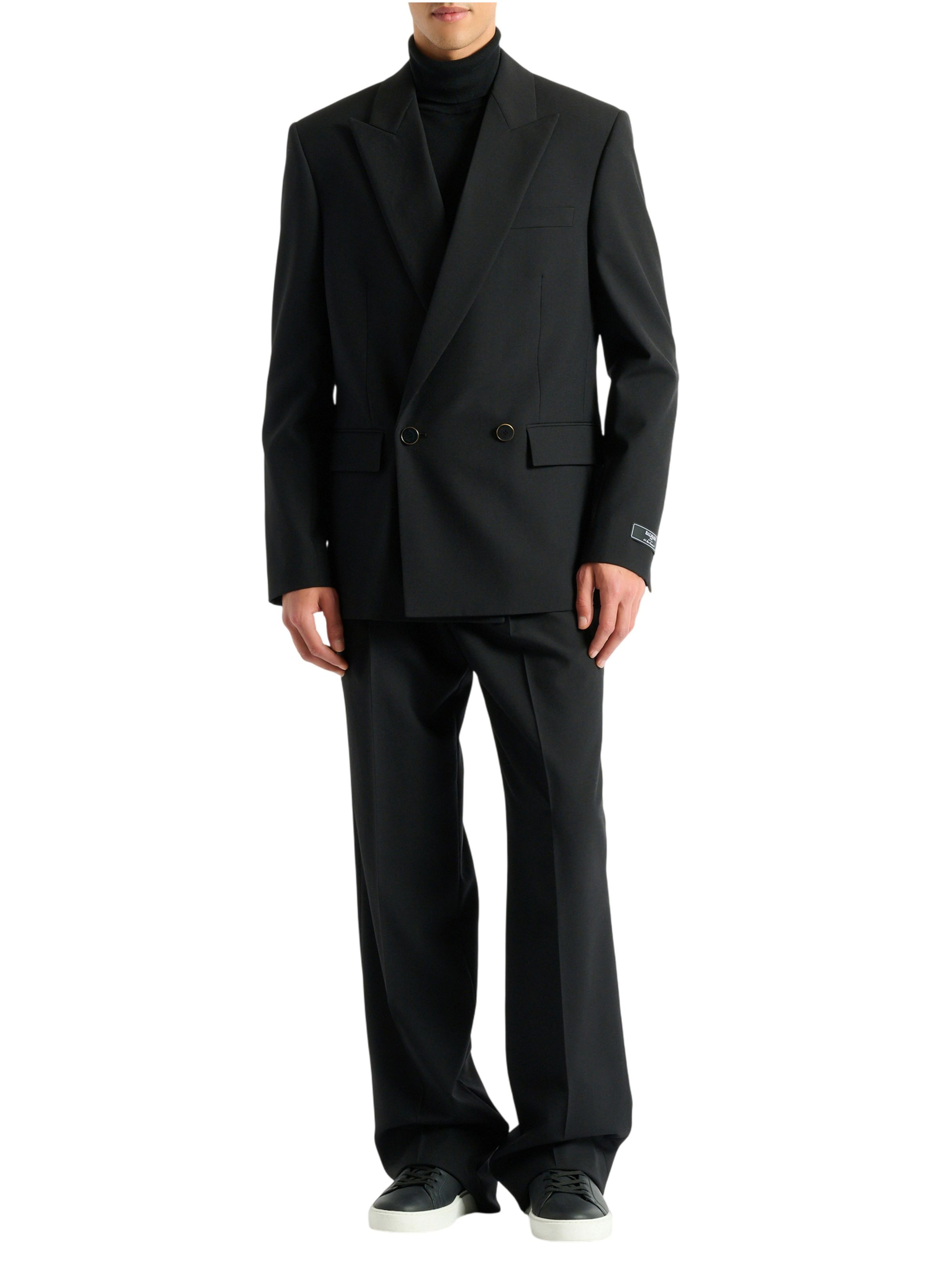 Veste 2 boutons en laine BALMAIN Noir