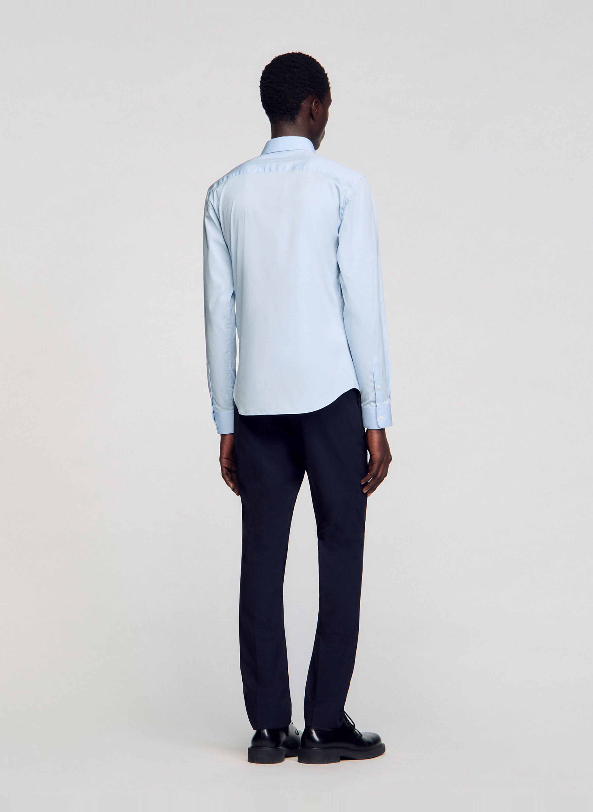 Chemise slim-fit en coton stretch | Bleu SANDRO Homme