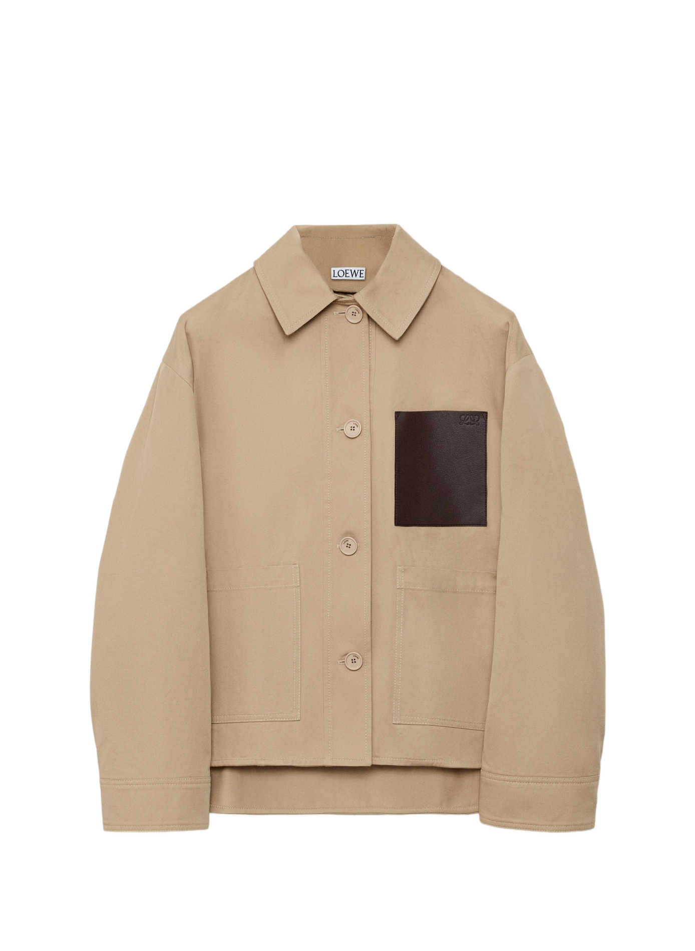 Utility-Jacke aus Baumwolle mit Ledertasche LOEWE Beige