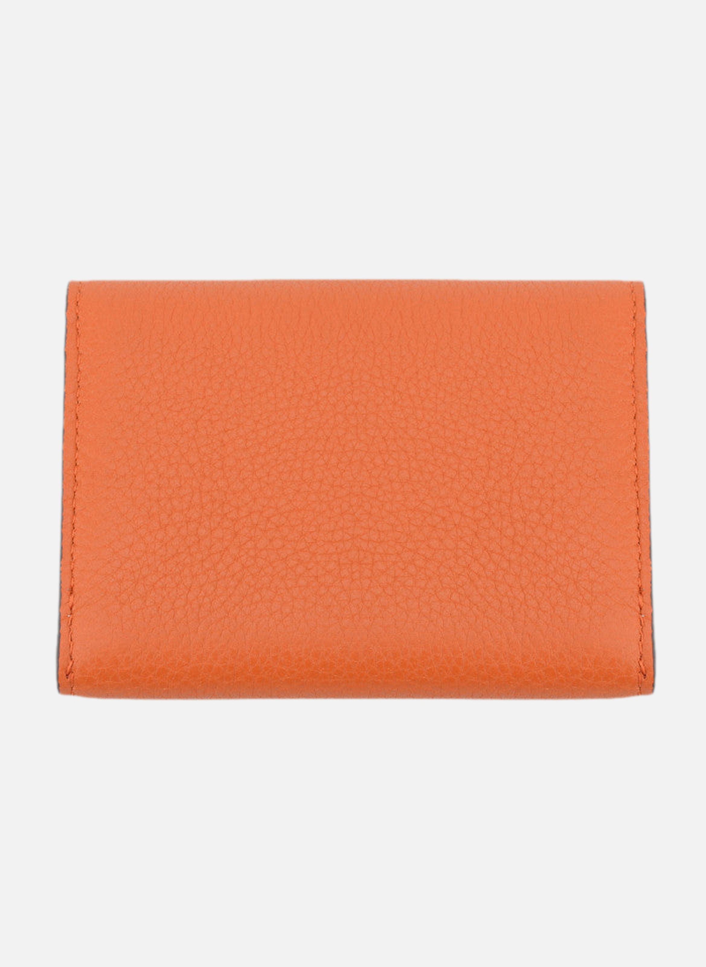 Club | porte-monnaie pm en cuir de veau | Orange POURCHET Femme